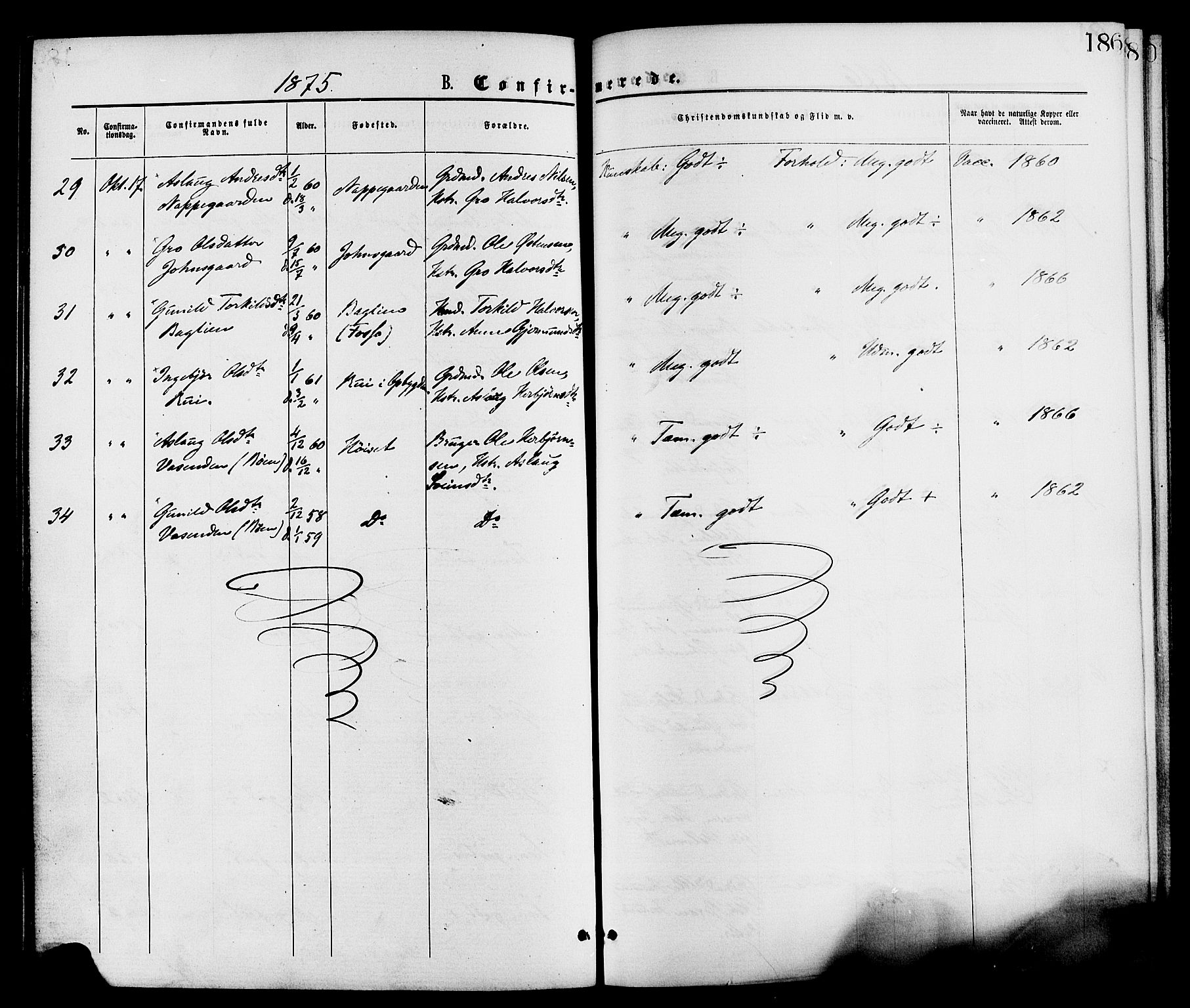 Gransherad kirkebøker, AV/SAKO-A-267/F/Fa/L0004: Parish register (official) no. I 4, 1871-1886, p. 186