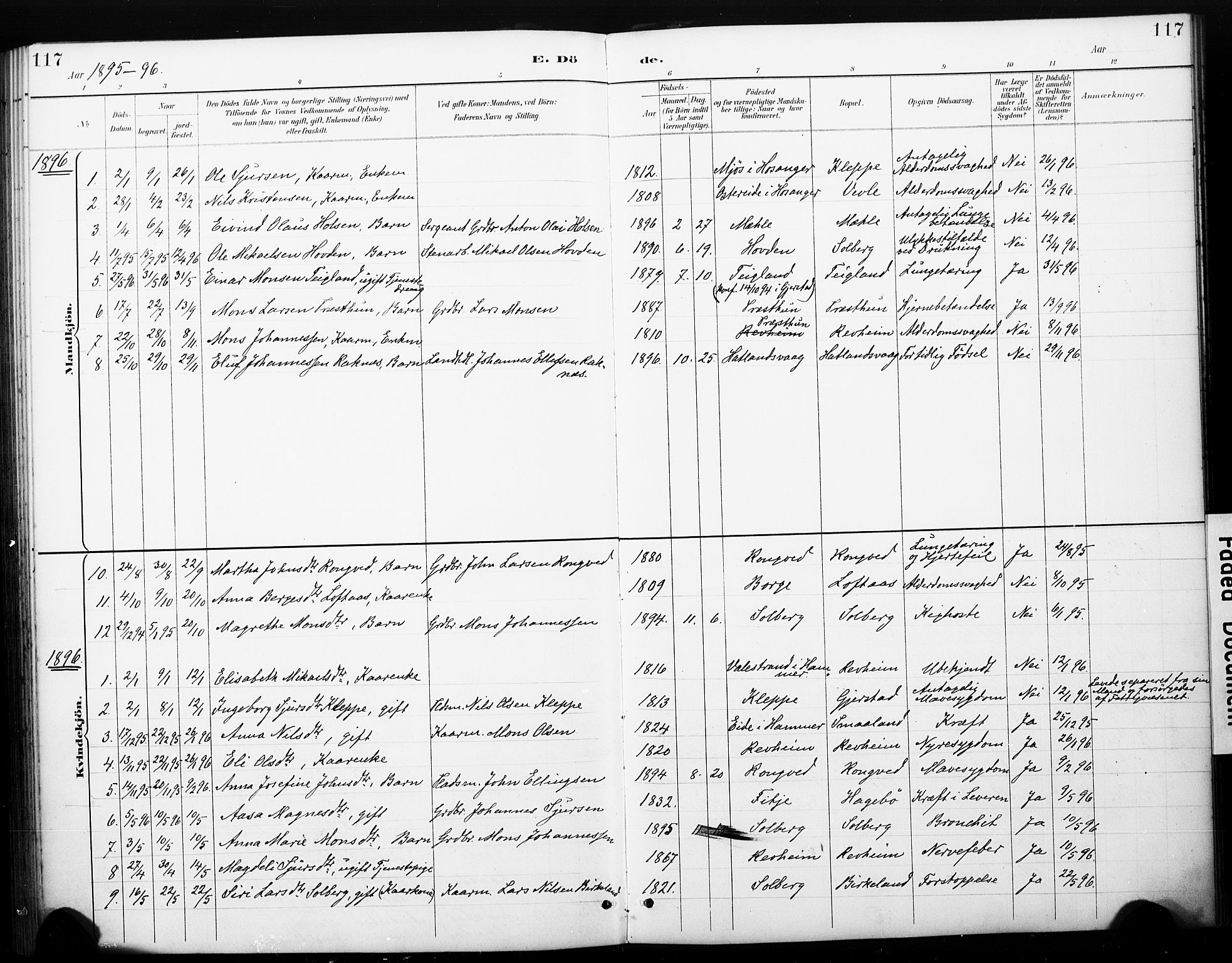 Haus sokneprestembete, SAB/A-75601/H/Haa: Parish register (official) no. C 1, 1887-1899, p. 117