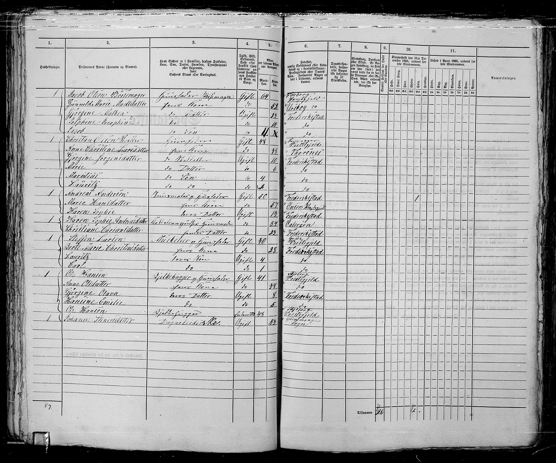 RA, 1865 census for Fredrikstad/Fredrikstad, 1865, p. 95