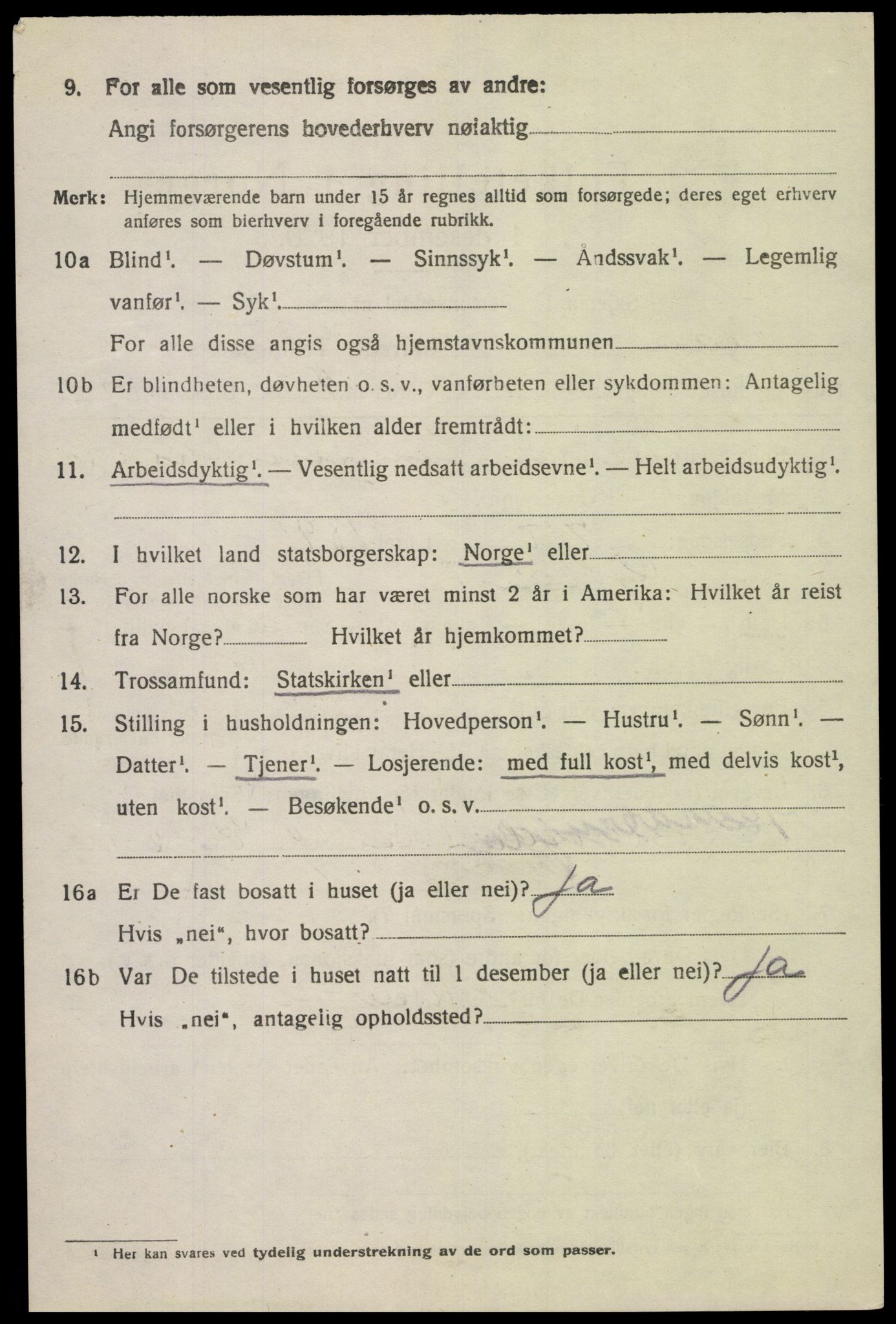 SAK, 1920 census for Feda, 1920, p. 466