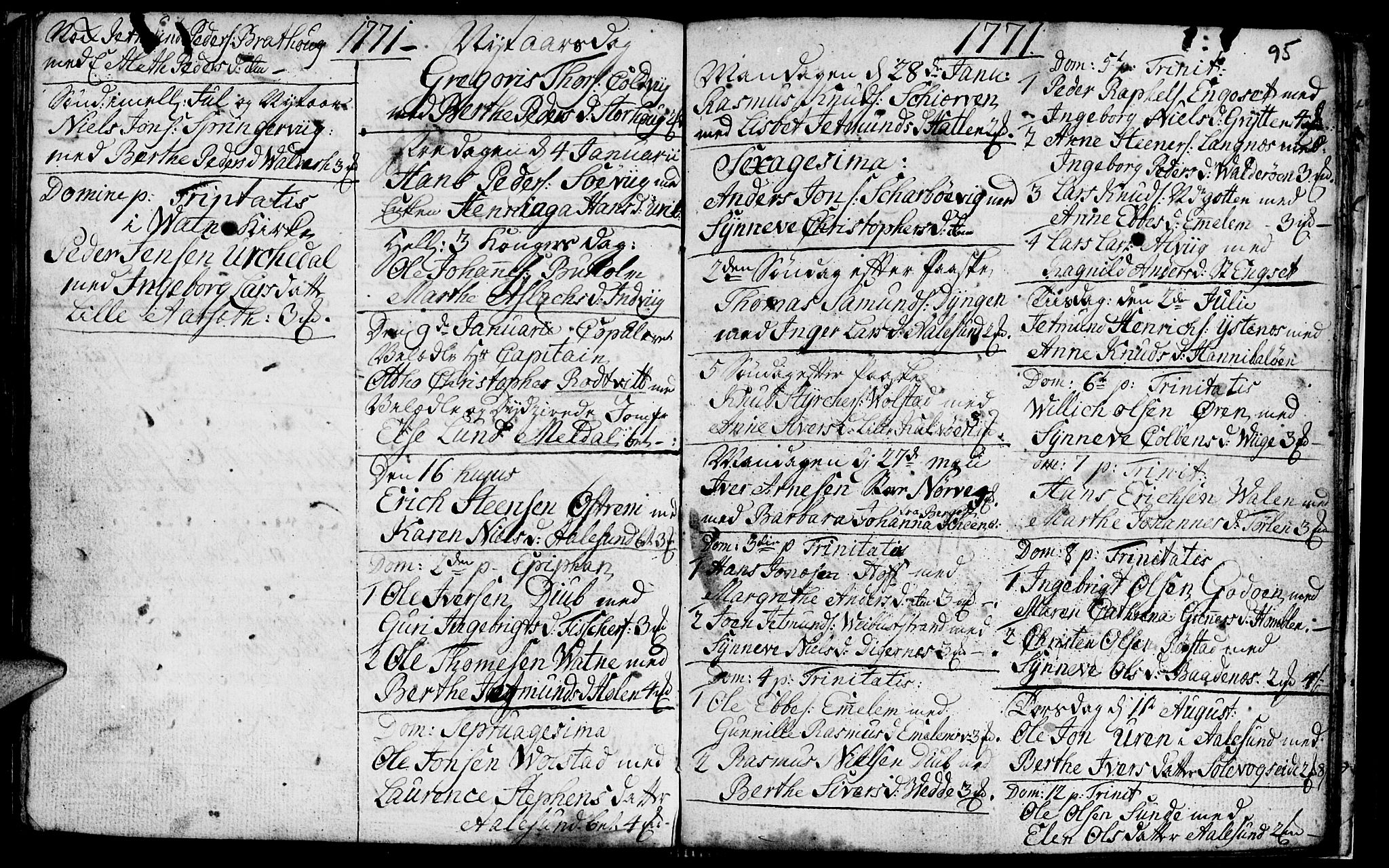 Ministerialprotokoller, klokkerbøker og fødselsregistre - Møre og Romsdal, SAT/A-1454/528/L0420: Parish register (copy) no. 528C01, 1764-1784, p. 95