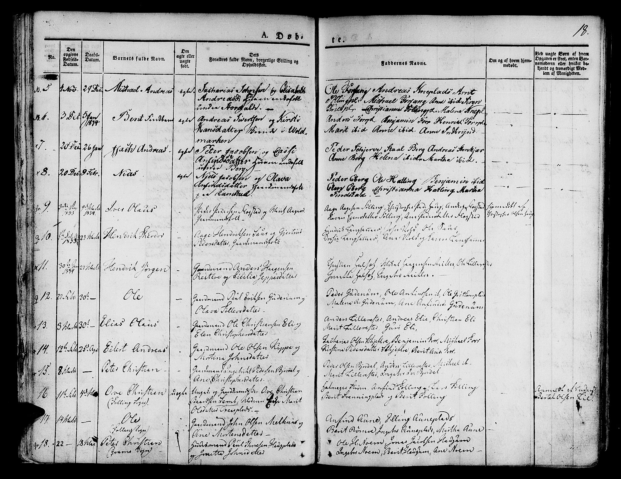 Ministerialprotokoller, klokkerbøker og fødselsregistre - Nord-Trøndelag, SAT/A-1458/746/L0445: Parish register (official) no. 746A04, 1826-1846, p. 18