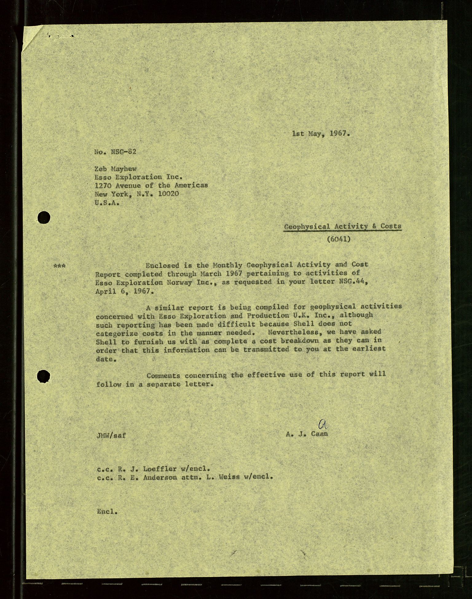 Pa 1512 - Esso Exploration and Production Norway Inc., AV/SAST-A-101917/E/Ea/L0025: Sak og korrespondanse, 1966-1974, p. 264