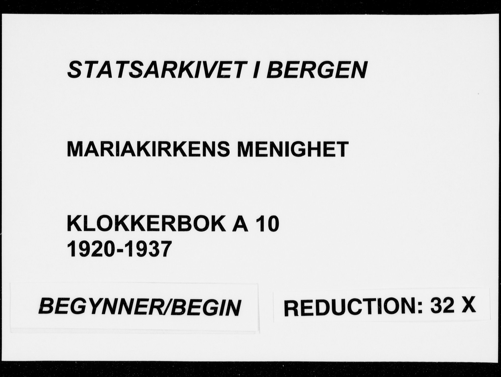 Mariakirken Sokneprestembete, SAB/A-76901/H/Hab/L0010: Parish register (copy) no. A 10, 1920-1937