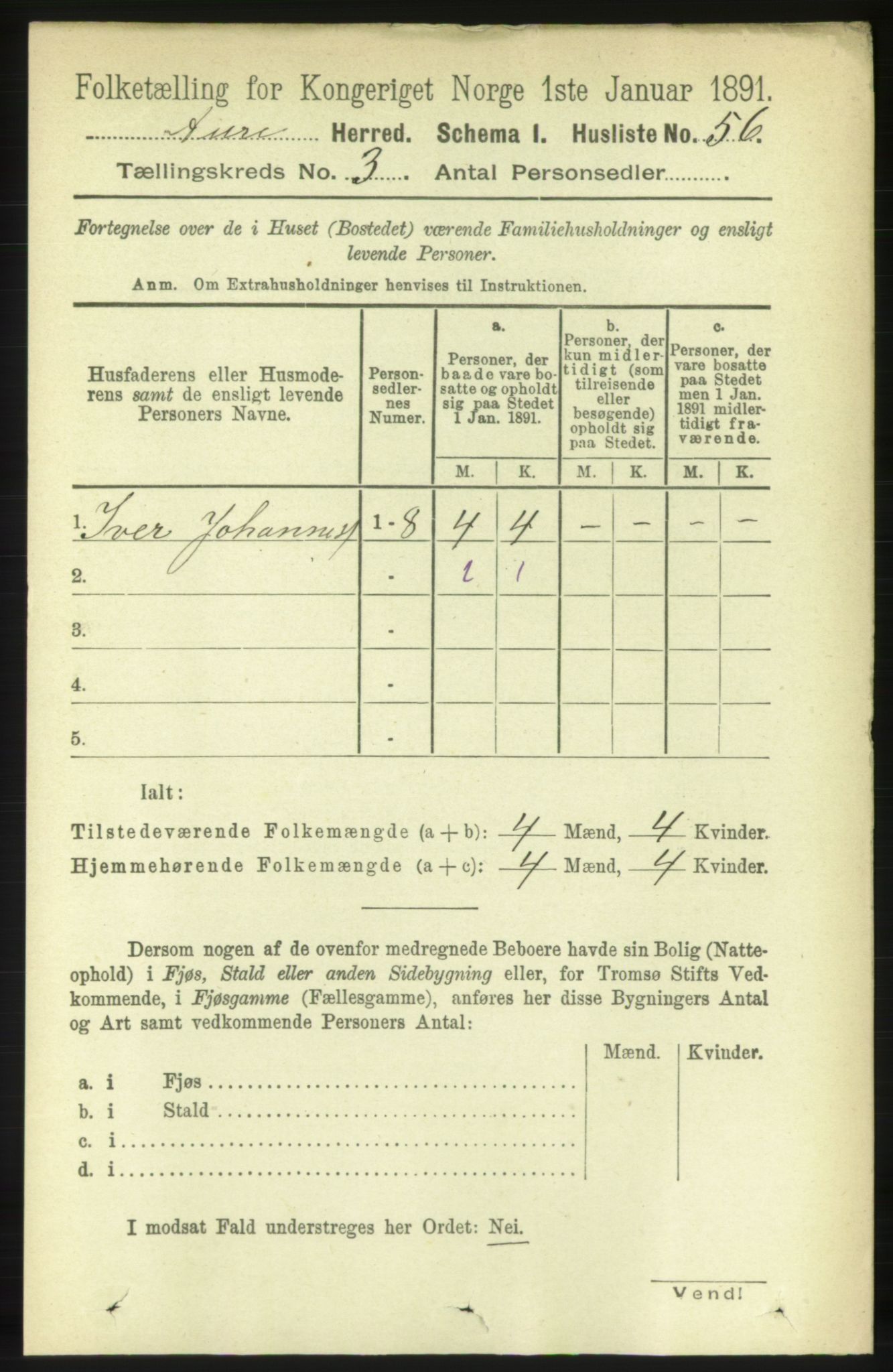 RA, 1891 census for 1569 Aure, 1891, p. 1547