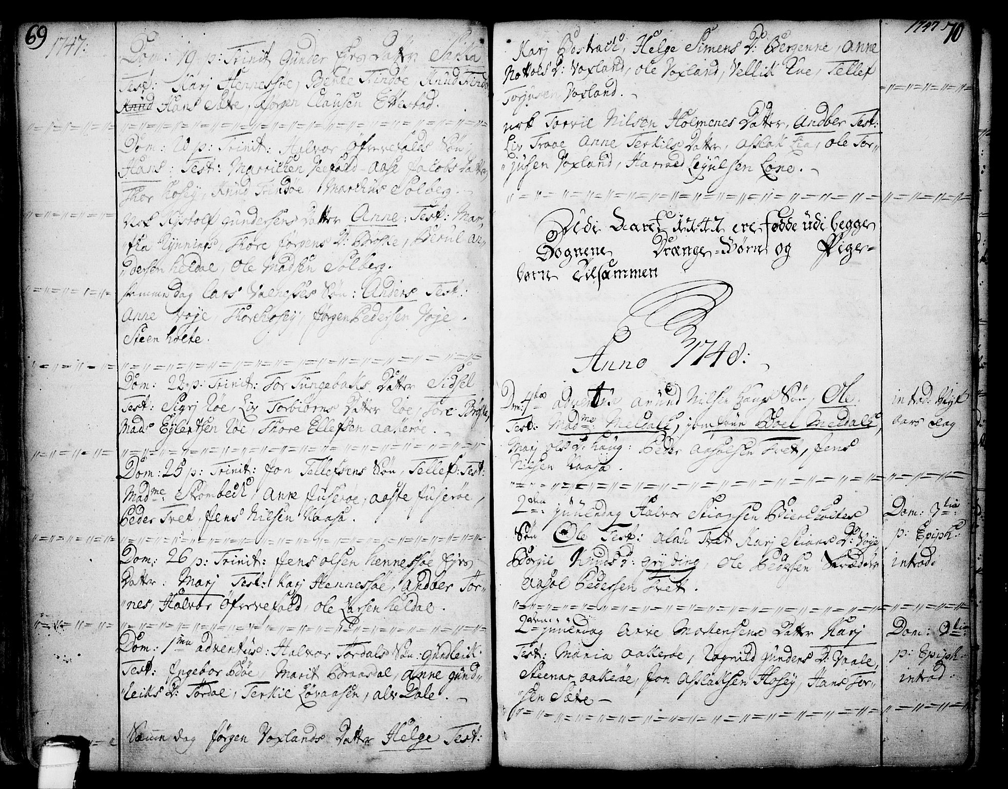 Drangedal kirkebøker, SAKO/A-258/F/Fa/L0002: Parish register (official) no. 2, 1733-1753, p. 69-70