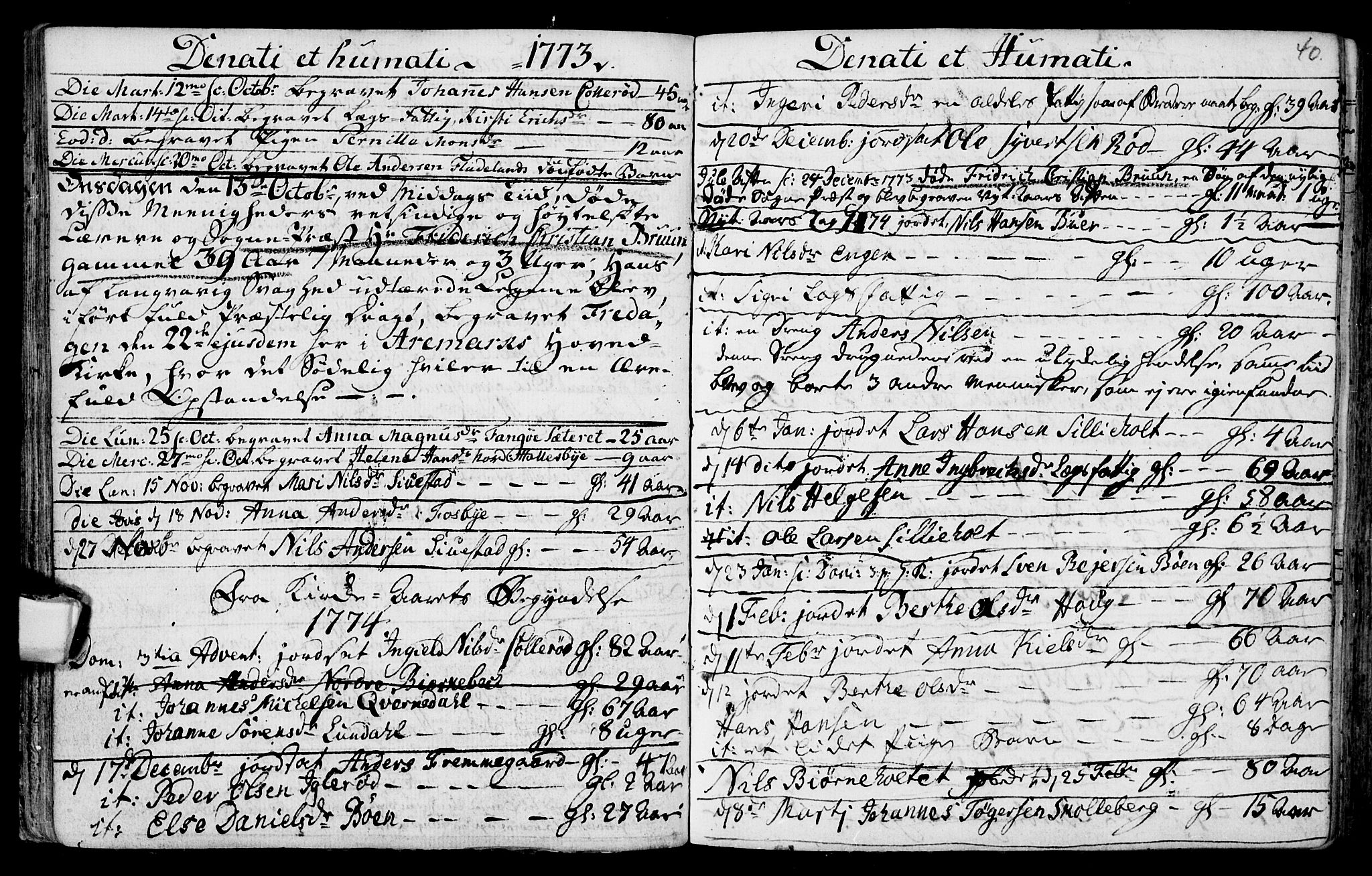Aremark prestekontor Kirkebøker, SAO/A-10899/F/Fa/L0003: Parish register (official) no. I 3, 1745-1795, p. 40