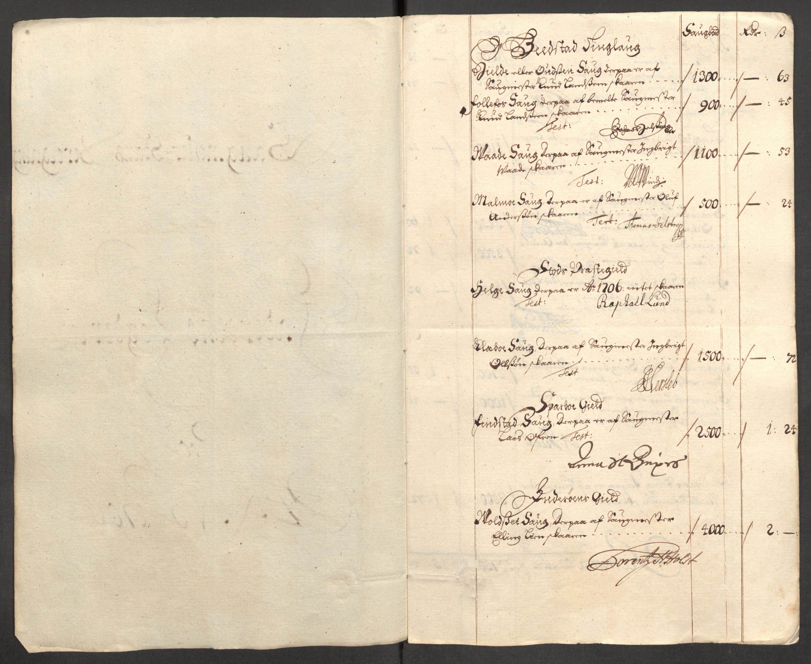 Rentekammeret inntil 1814, Reviderte regnskaper, Fogderegnskap, RA/EA-4092/R63/L4315: Fogderegnskap Inderøy, 1706-1707, p. 141