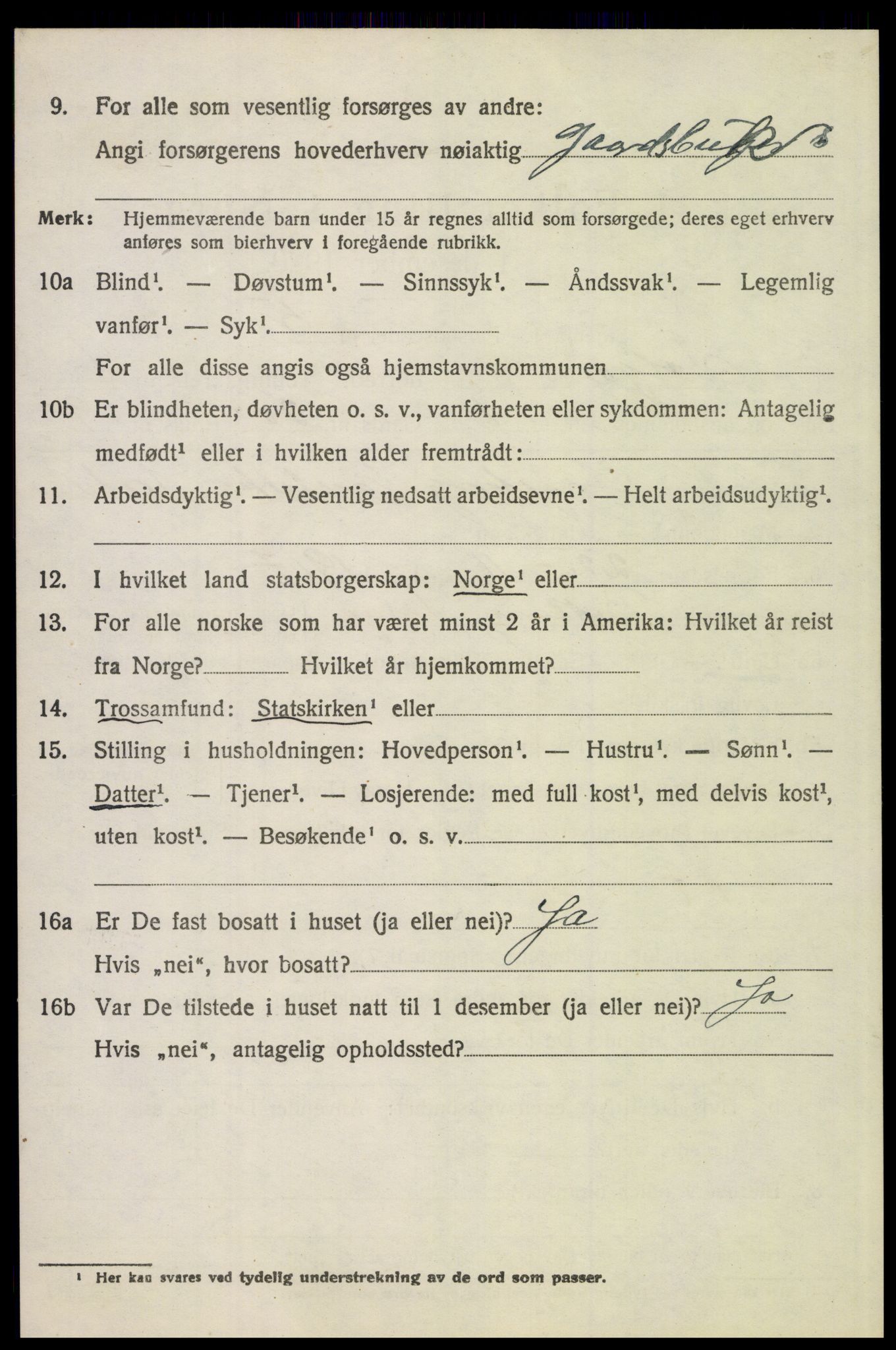 SAH, 1920 census for Tolga, 1920, p. 3636