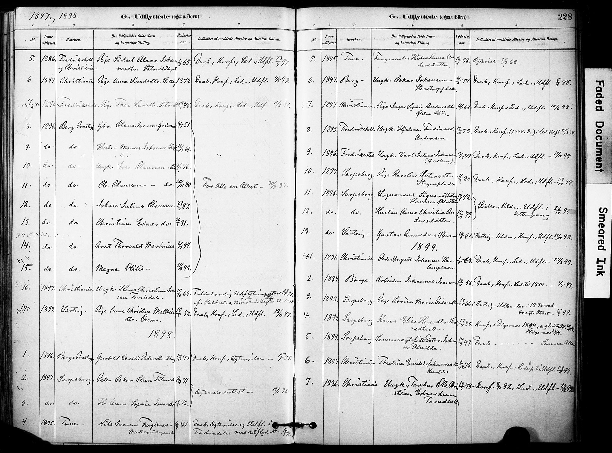 Rakkestad prestekontor Kirkebøker, AV/SAO-A-2008/F/Fb/L0001: Parish register (official) no. II 1, 1878-1899, p. 228