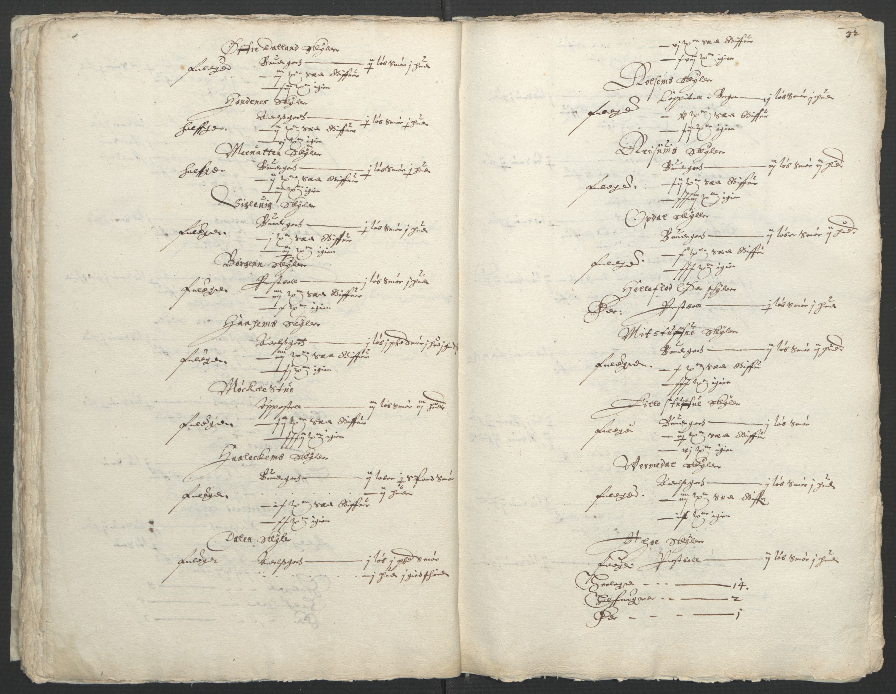 Stattholderembetet 1572-1771, RA/EA-2870/Ek/L0004/0001: Jordebøker til utlikning av garnisonsskatt 1624-1626: / Jordebøker for Bergenhus len, 1626, p. 36