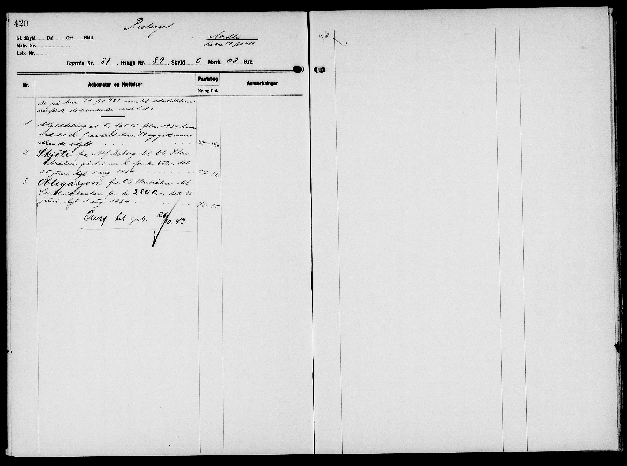 Solør tingrett, AV/SAH-TING-008/H/Ha/Hak/L0006: Mortgage register no. VI, 1900-1935, p. 420