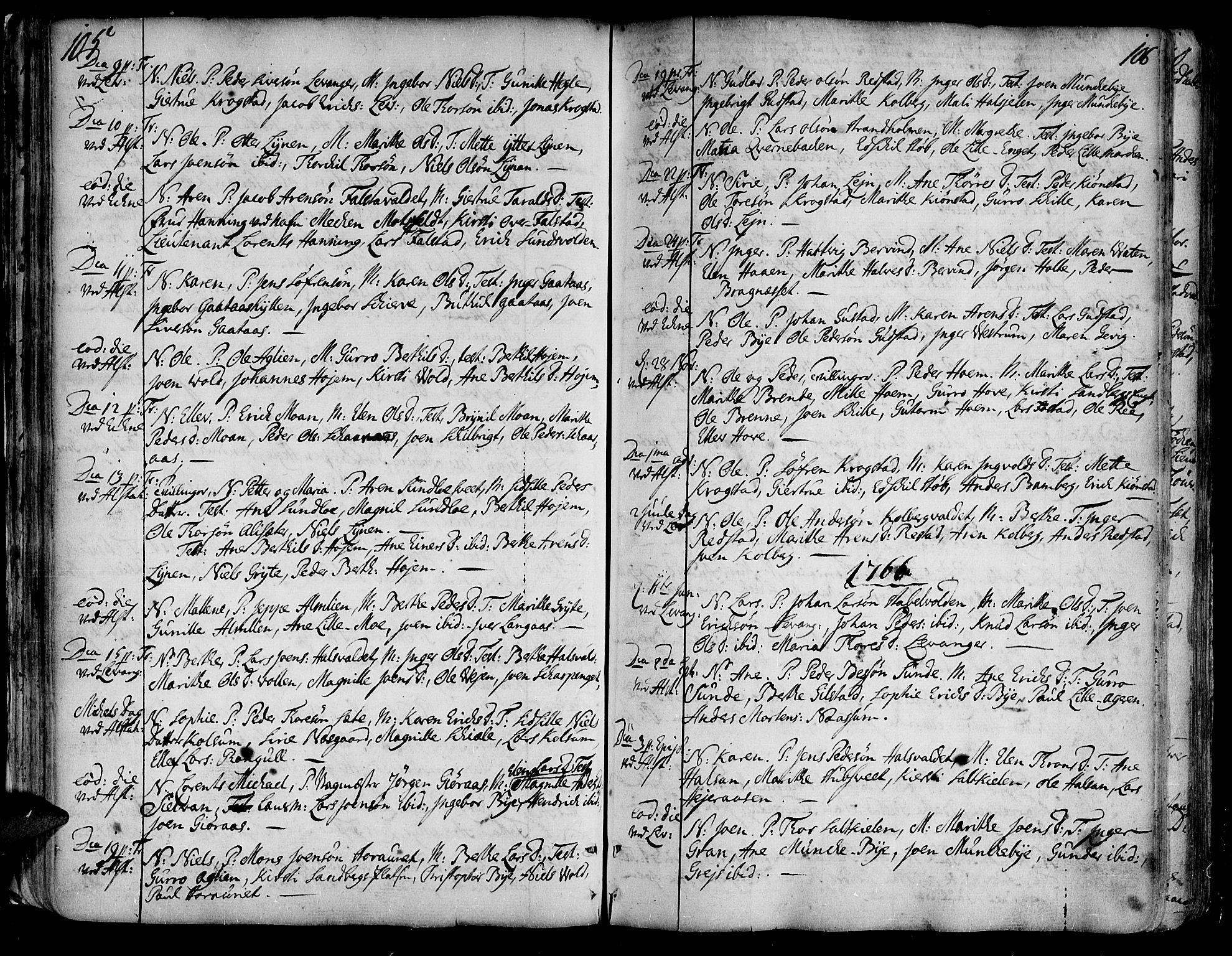 Ministerialprotokoller, klokkerbøker og fødselsregistre - Nord-Trøndelag, SAT/A-1458/717/L0141: Parish register (official) no. 717A01, 1747-1803, p. 105-106