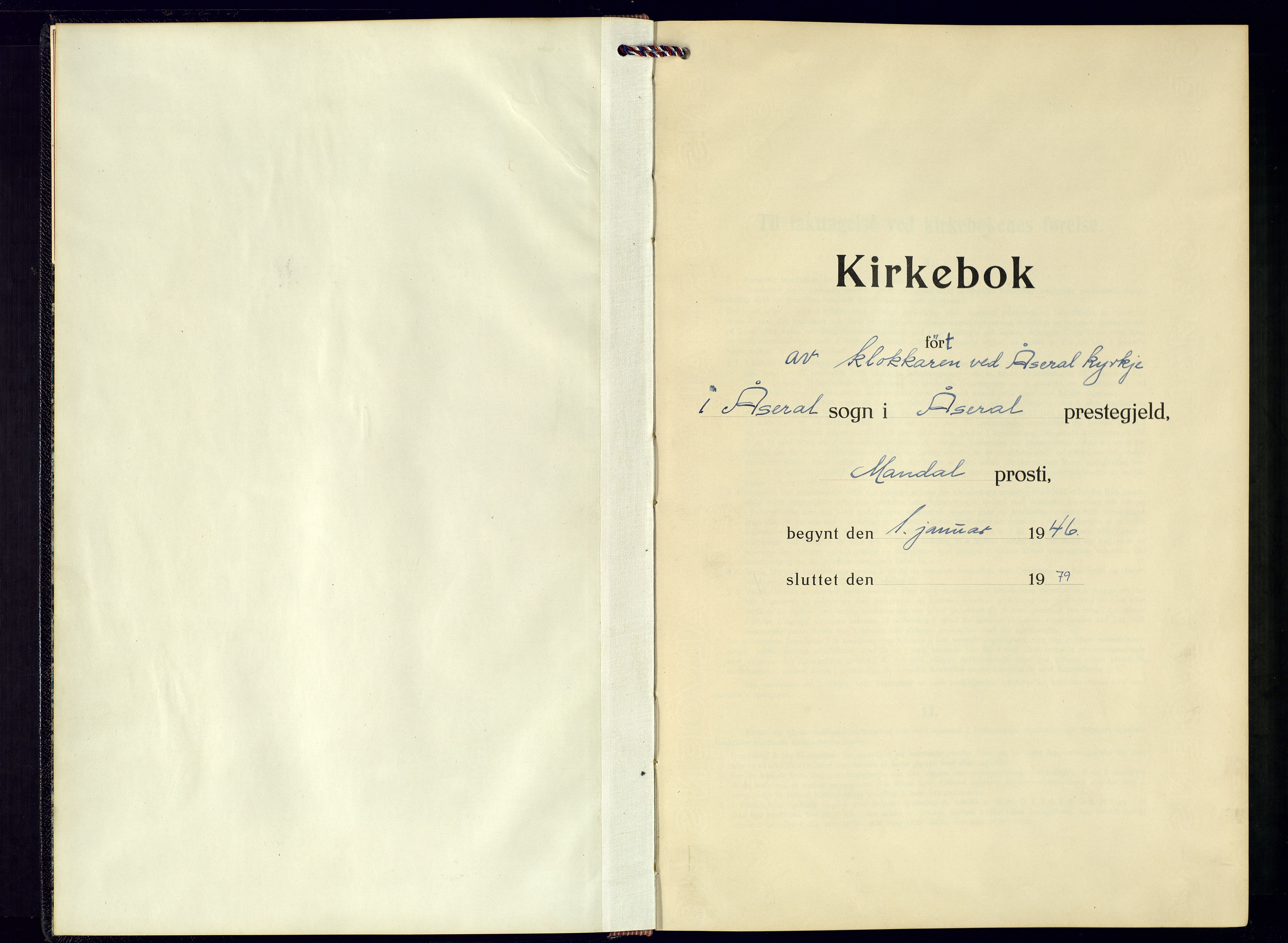 Åseral sokneprestkontor, AV/SAK-1111-0051/F/Fb/L0005: Parish register (copy) no. B-5, 1946-1979