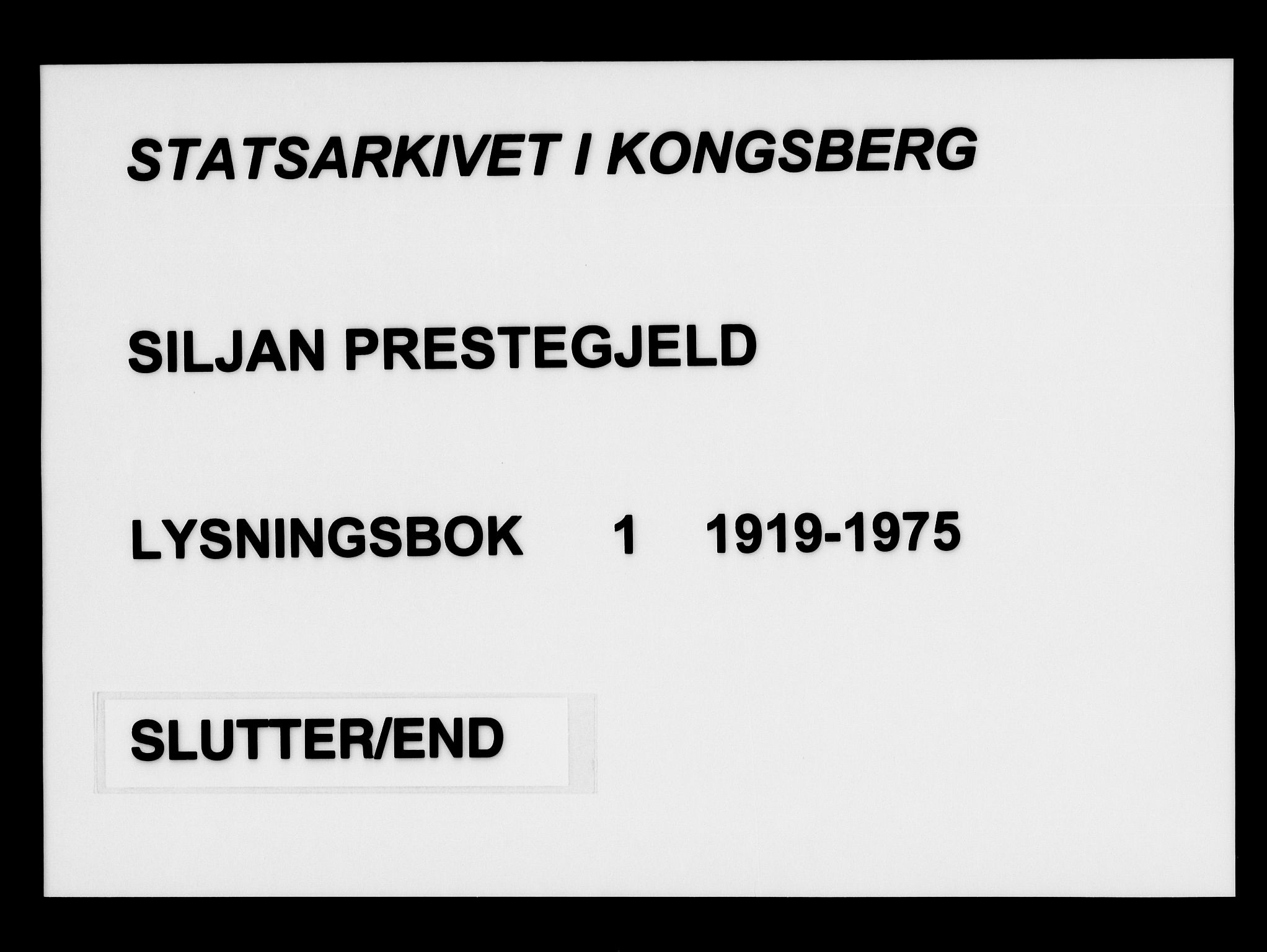 Siljan kirkebøker, SAKO/A-300/H/Ha/L0001: Banns register no. 1, 1919-1975