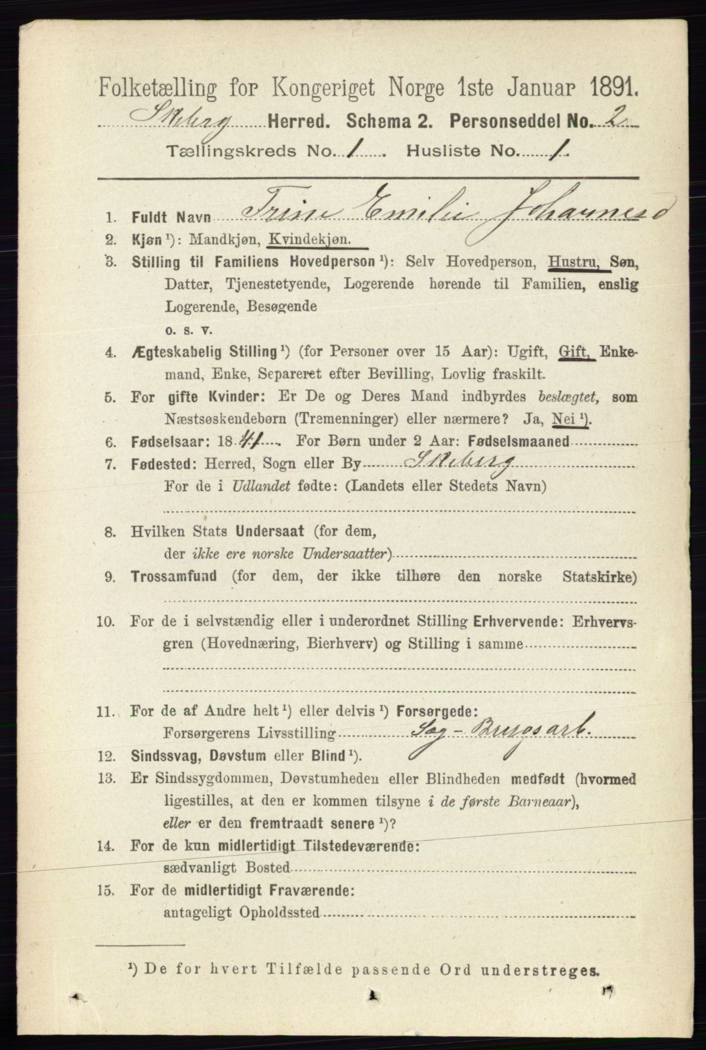 RA, 1891 census for 0115 Skjeberg, 1891, p. 90