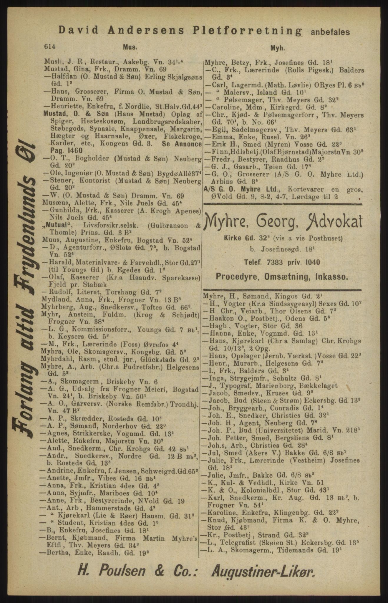 Kristiania/Oslo adressebok, PUBL/-, 1904, p. 614