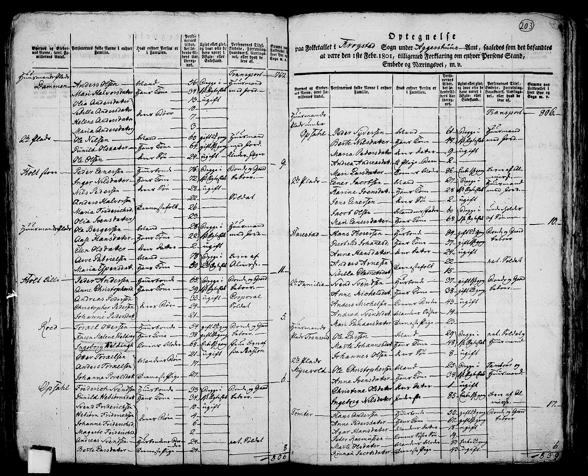 RA, 1801 census for 0212P Kråkstad, 1801, p. 202b-203a