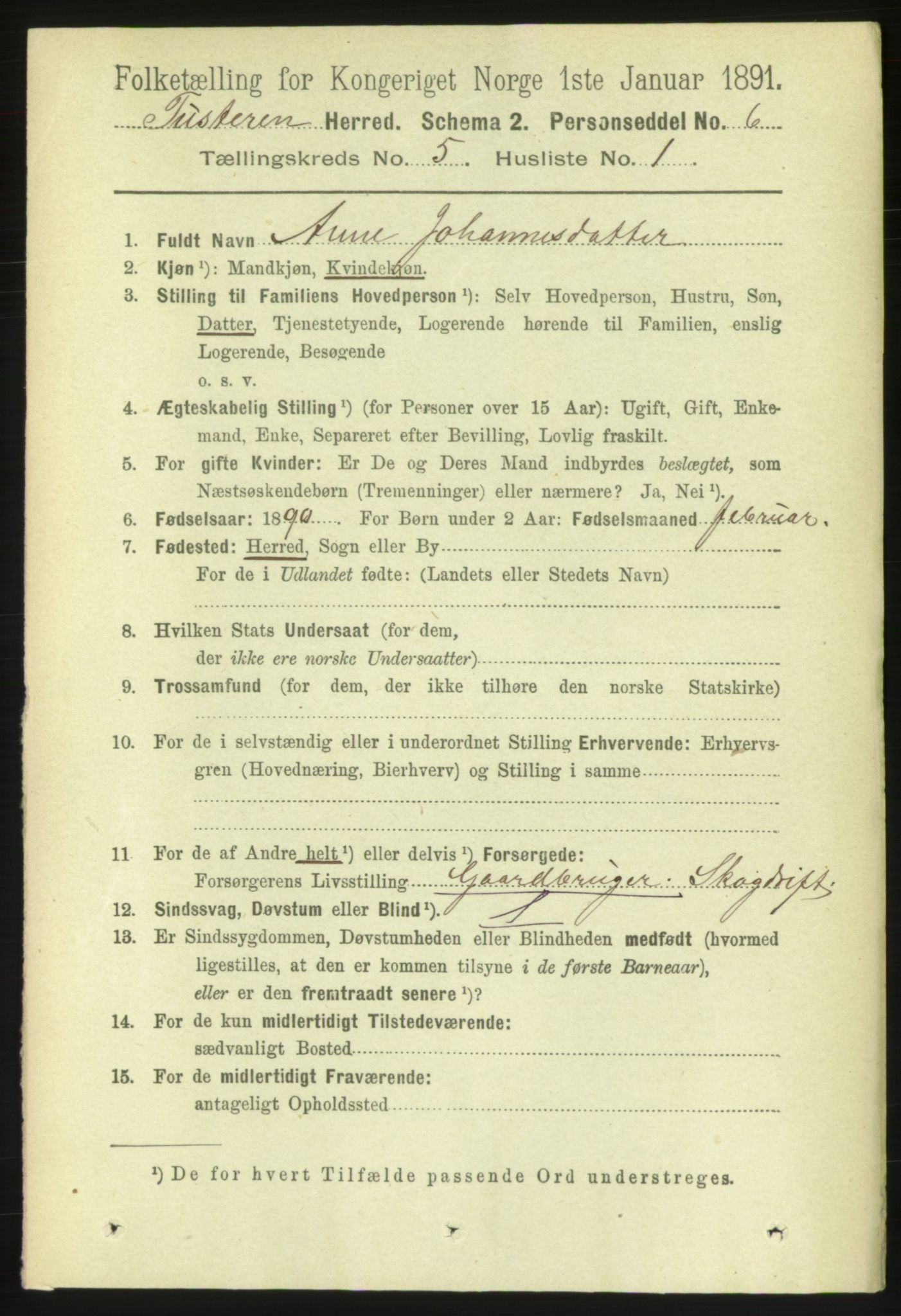 RA, 1891 census for 1572 Tustna, 1891, p. 1716