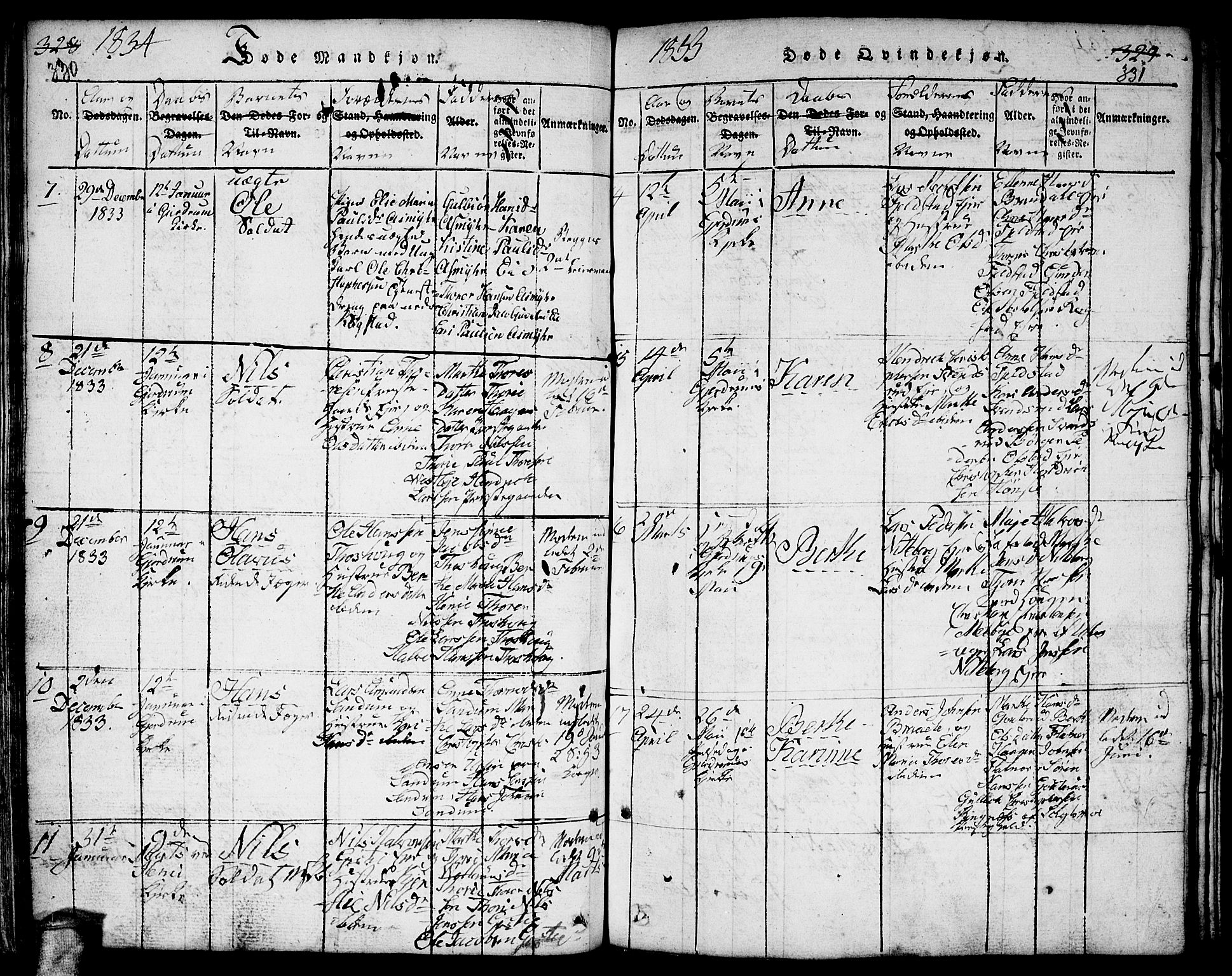 Gjerdrum prestekontor Kirkebøker, AV/SAO-A-10412b/F/Fa/L0004: Parish register (official) no. I 4, 1816-1836, p. 330-331