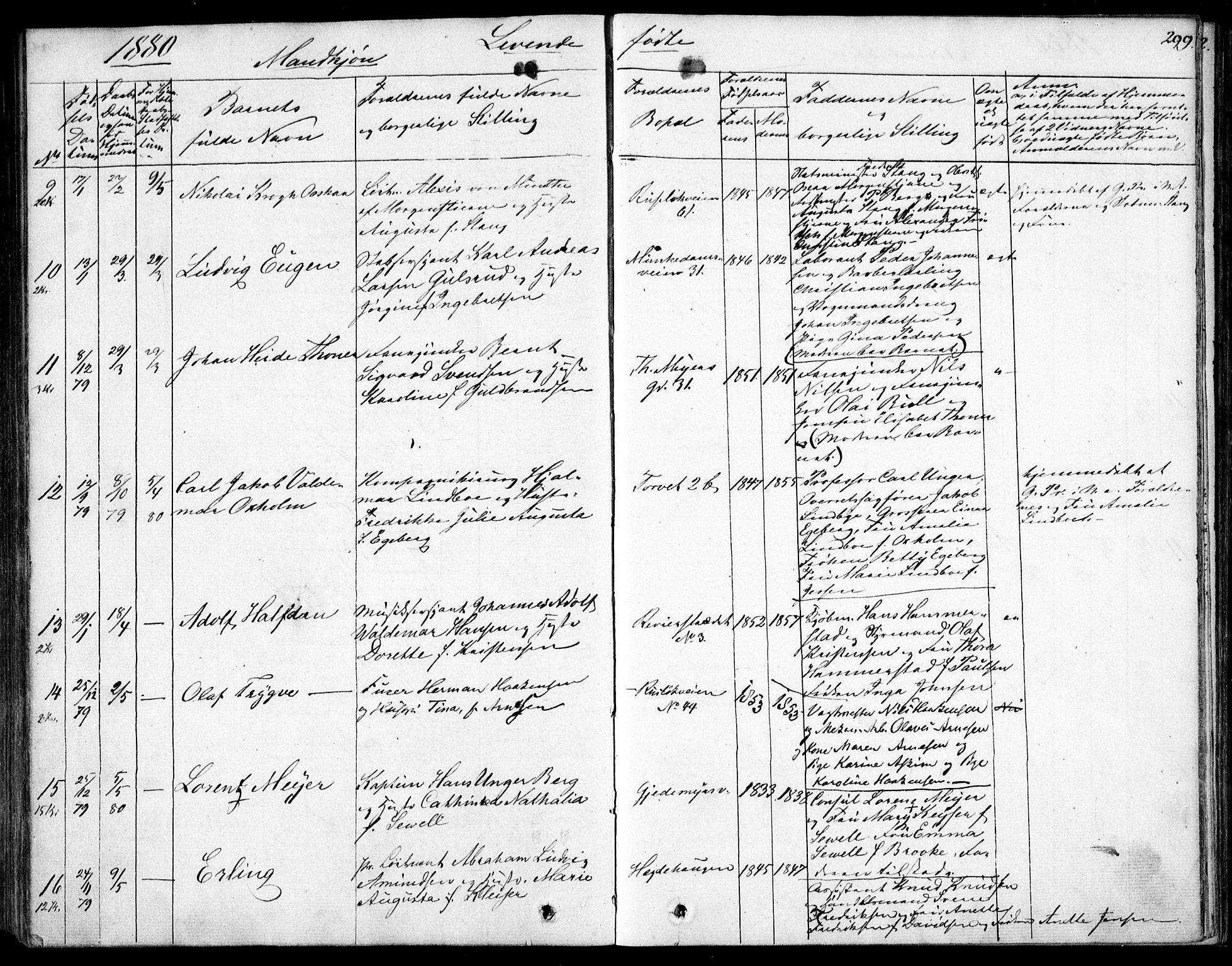 Garnisonsmenigheten Kirkebøker, AV/SAO-A-10846/F/Fa/L0007: Parish register (official) no. 7, 1828-1881, p. 299