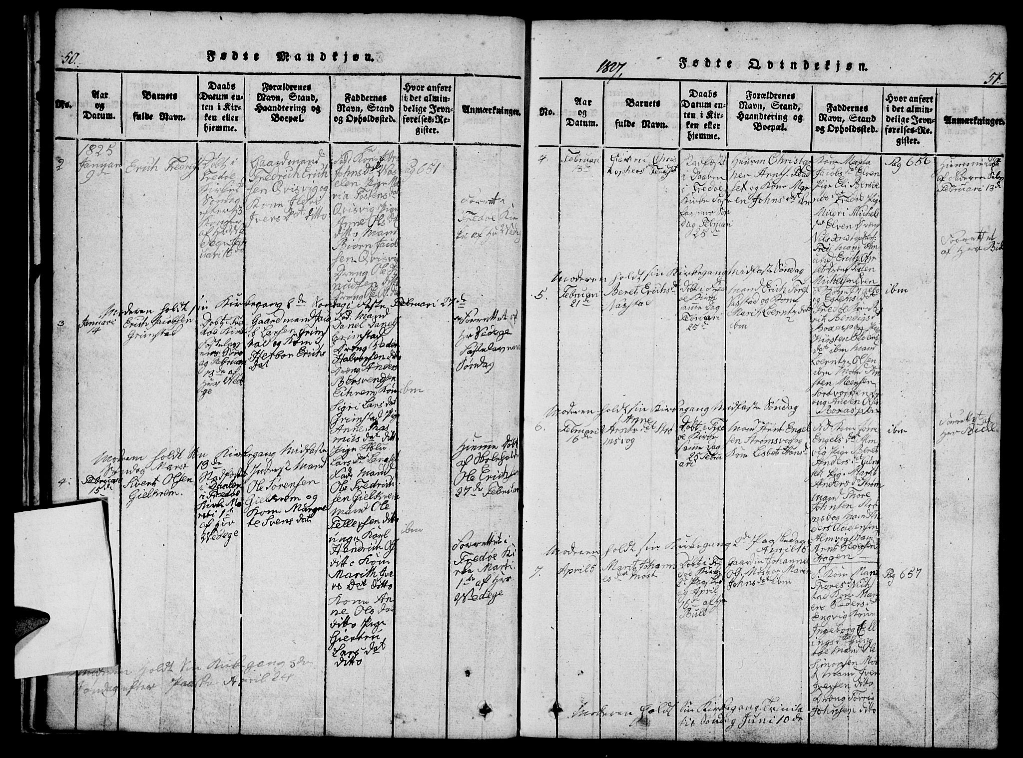 Ministerialprotokoller, klokkerbøker og fødselsregistre - Møre og Romsdal, AV/SAT-A-1454/573/L0873: Parish register (copy) no. 573C01, 1819-1834, p. 50-51