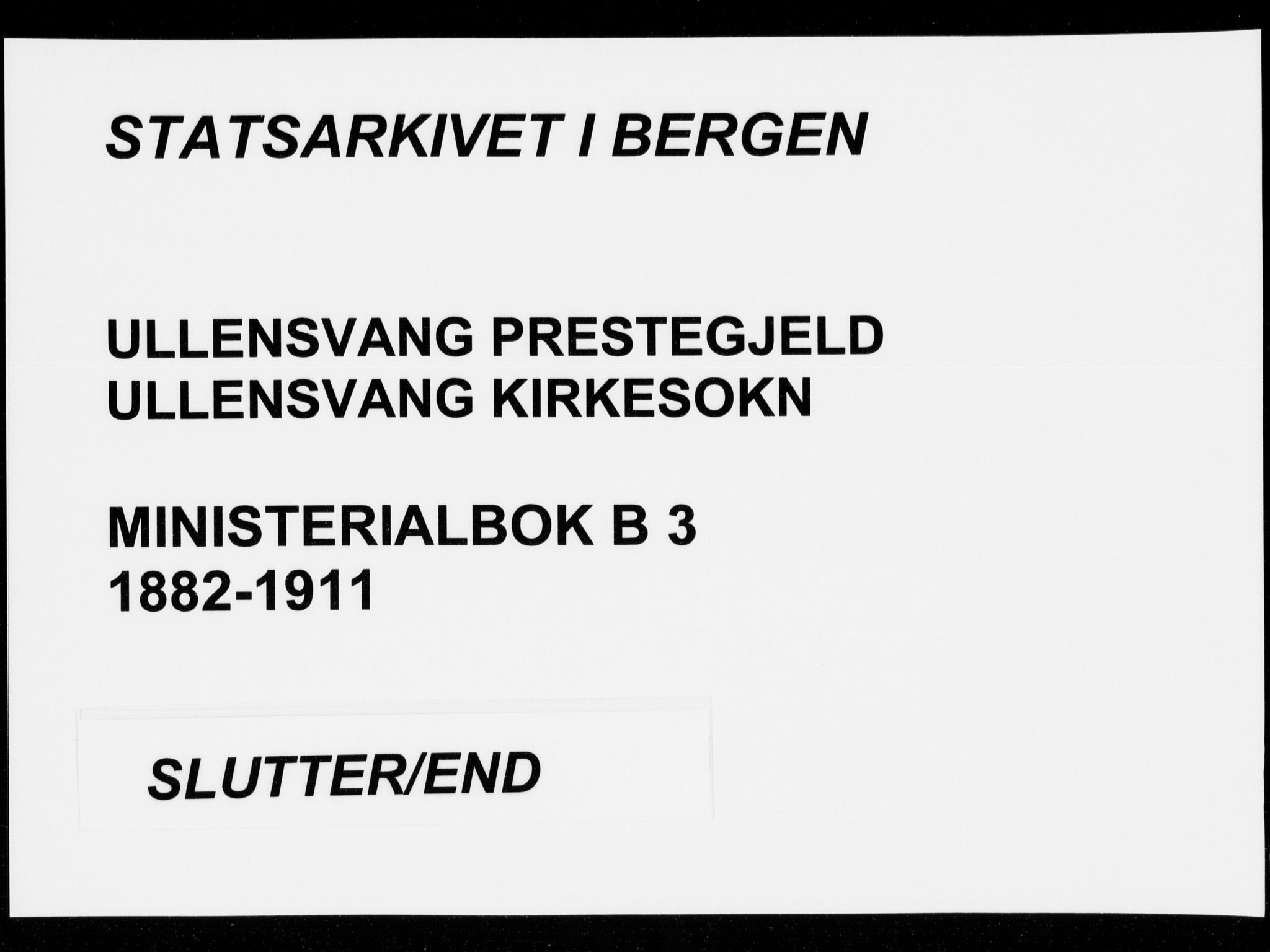 Ullensvang sokneprestembete, AV/SAB-A-78701/H/Haa: Parish register (official) no. B  3, 1882-1911