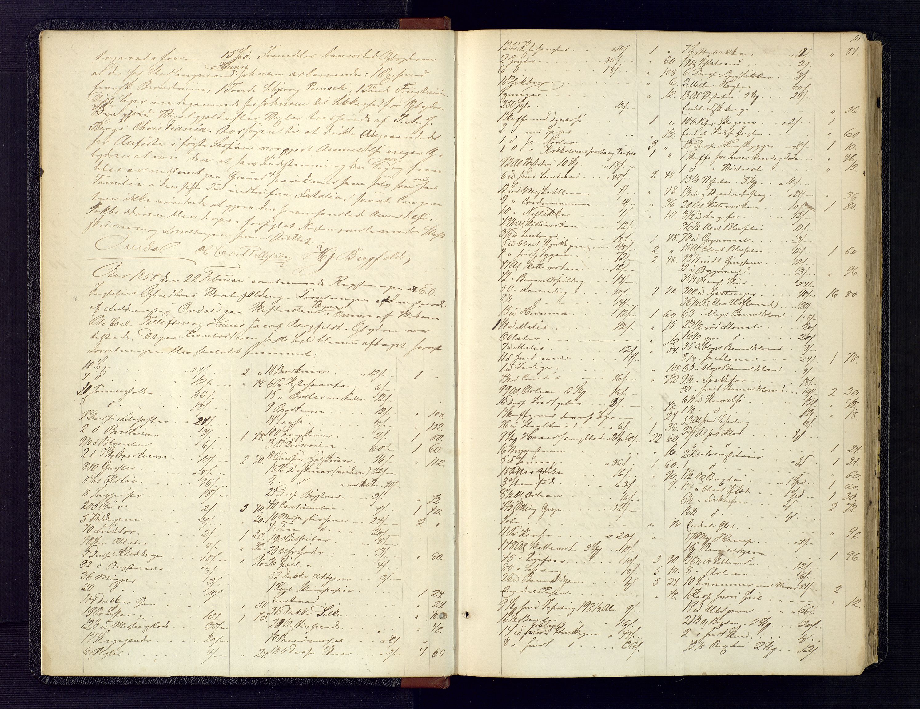 Kristiansand byrett, SAK/1223-0001/H/Hc/L0029: Skifteregistreringsprotokoll nr. 1, med register, 1858-1867, p. 10