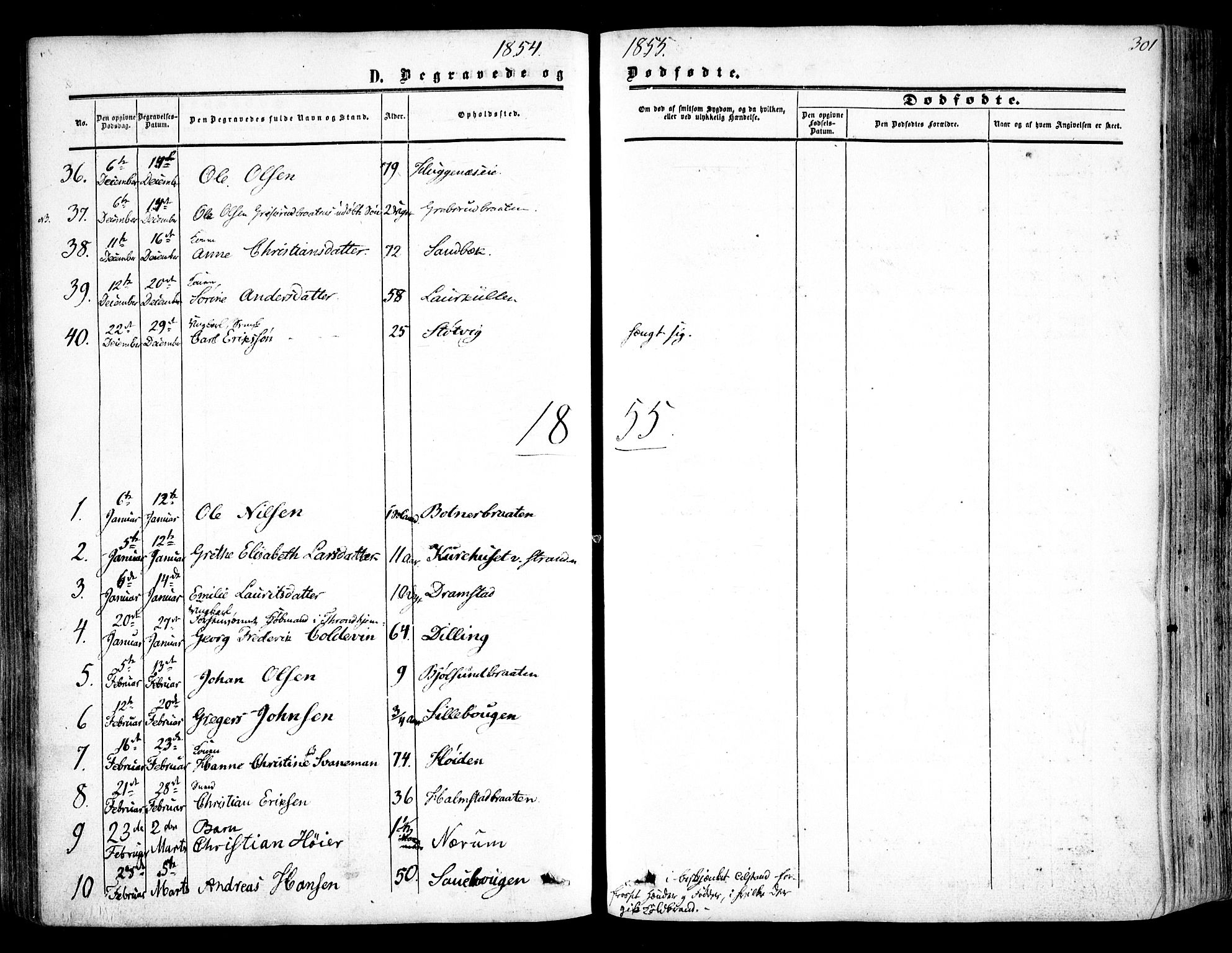 Rygge prestekontor Kirkebøker, AV/SAO-A-10084b/F/Fa/L0005: Parish register (official) no. 5, 1852-1871, p. 301