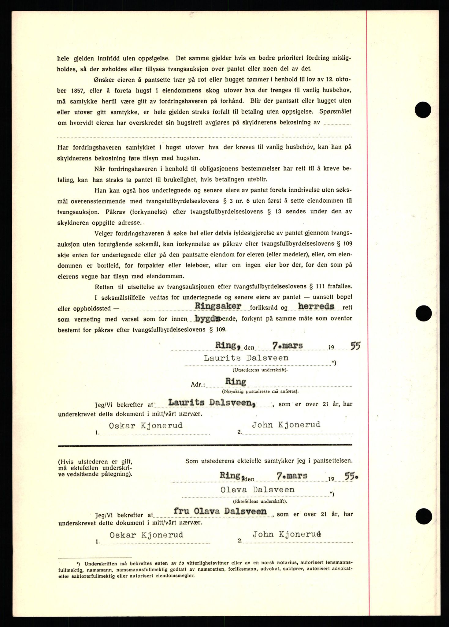 Nord-Hedmark sorenskriveri, SAH/TING-012/H/Hb/Hbf/L0032: Mortgage book no. B32, 1955-1955, Diary no: : 659/1952