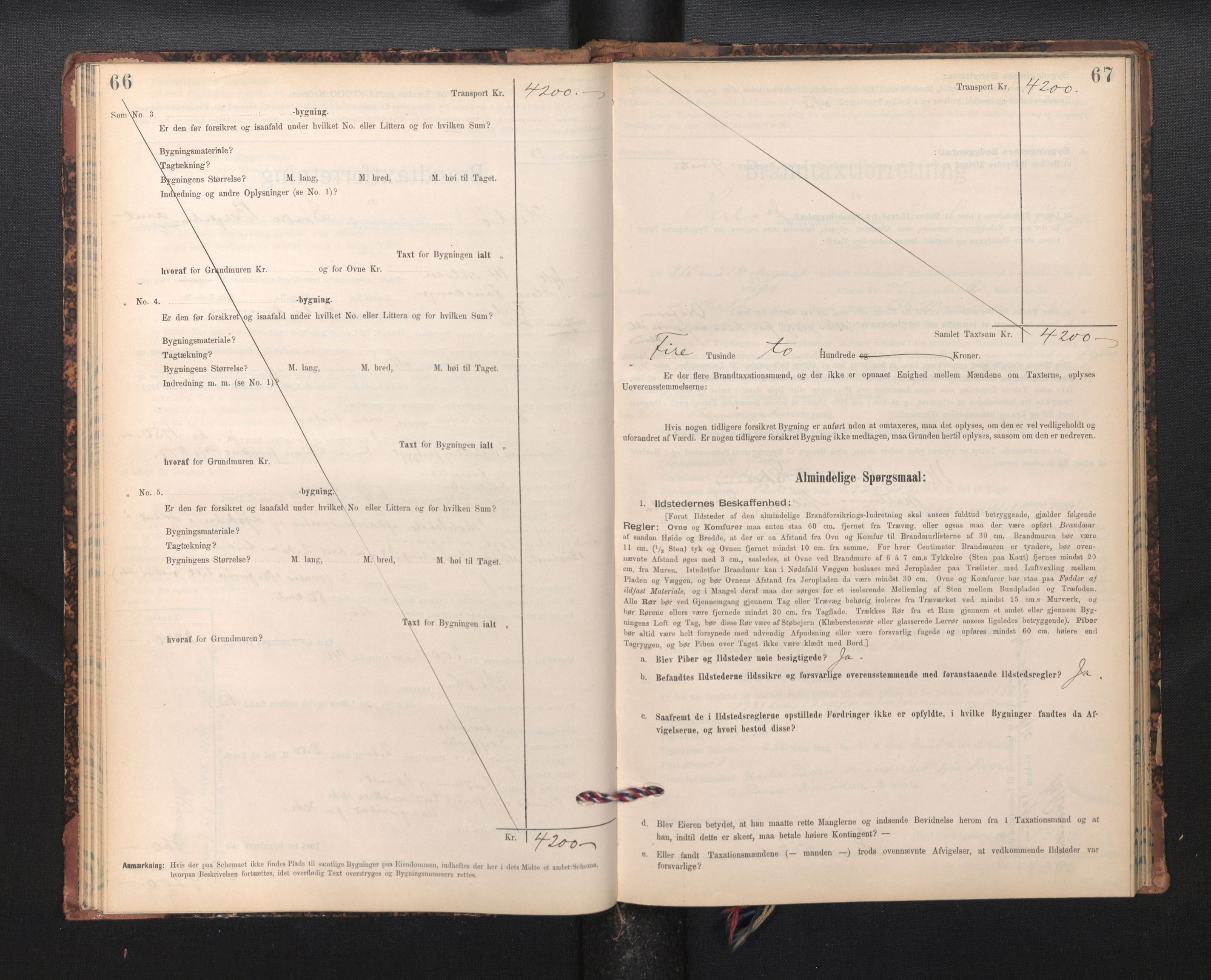 Lensmannen i Herdla, SAB/A-32901/0012/L0003:  Branntakstprotokoll skjematakst, 1897-1916, p. 66-67