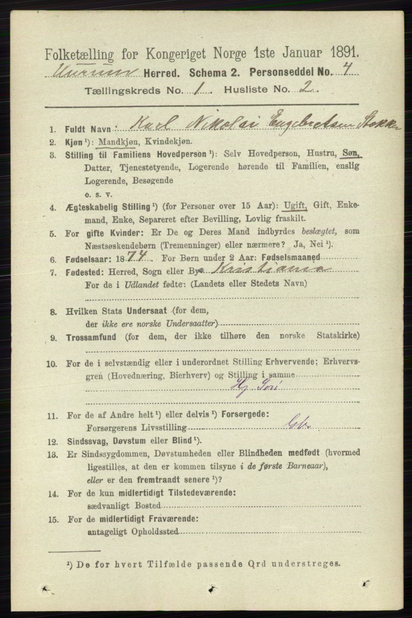 RA, 1891 census for 0628 Hurum, 1891, p. 90