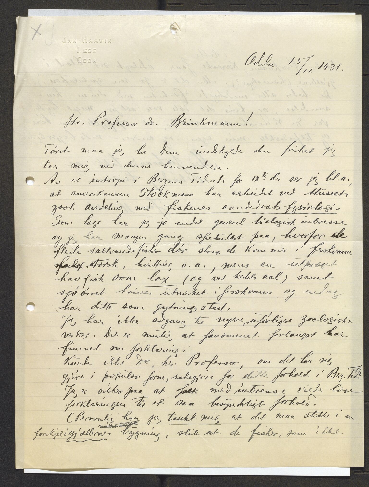 Bergens Museum, AV/SAB-A-17301/13/D/L0002: Korrespondanse , 1928-1940, p. 98