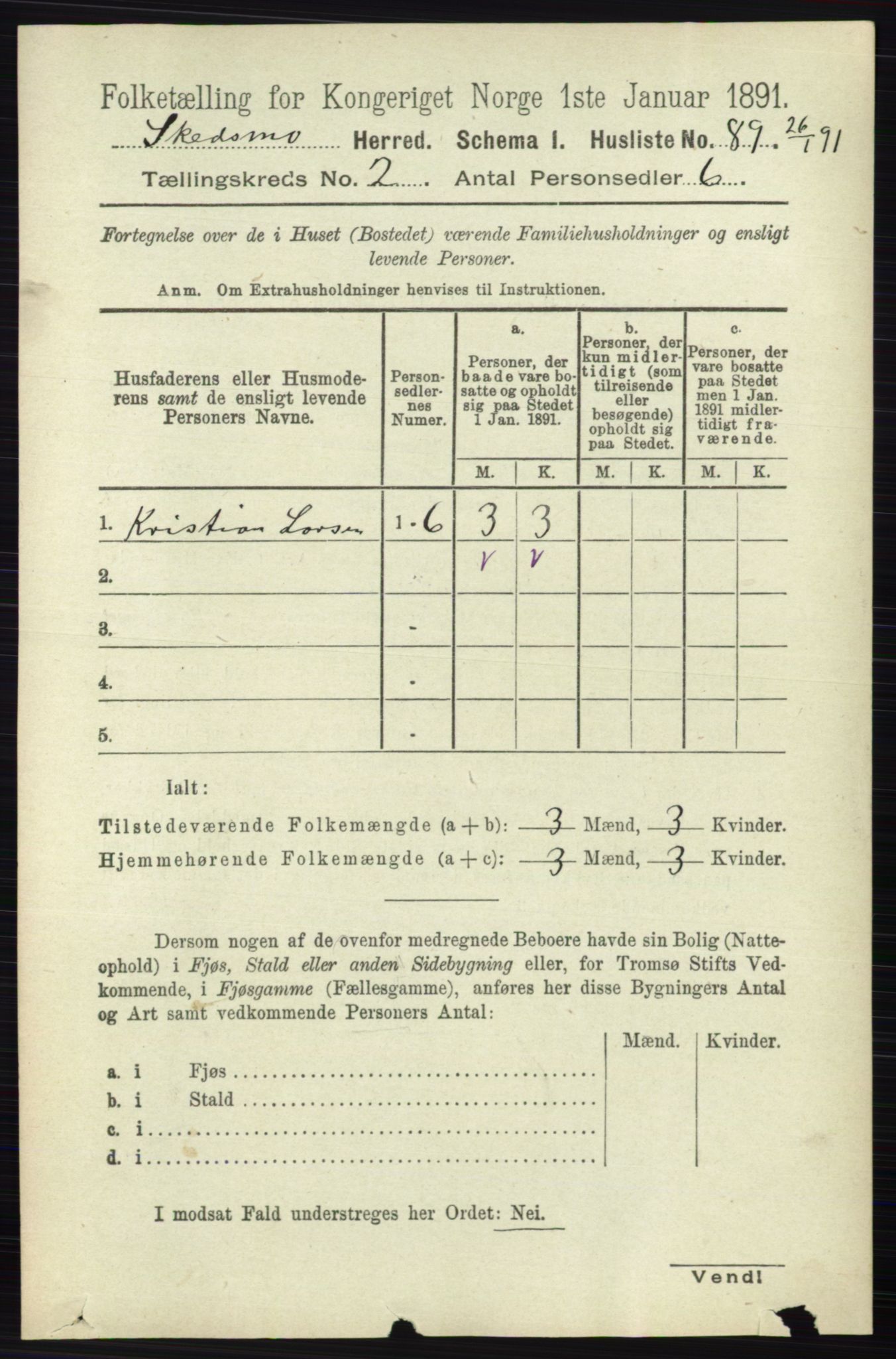 RA, 1891 census for 0231 Skedsmo, 1891, p. 600