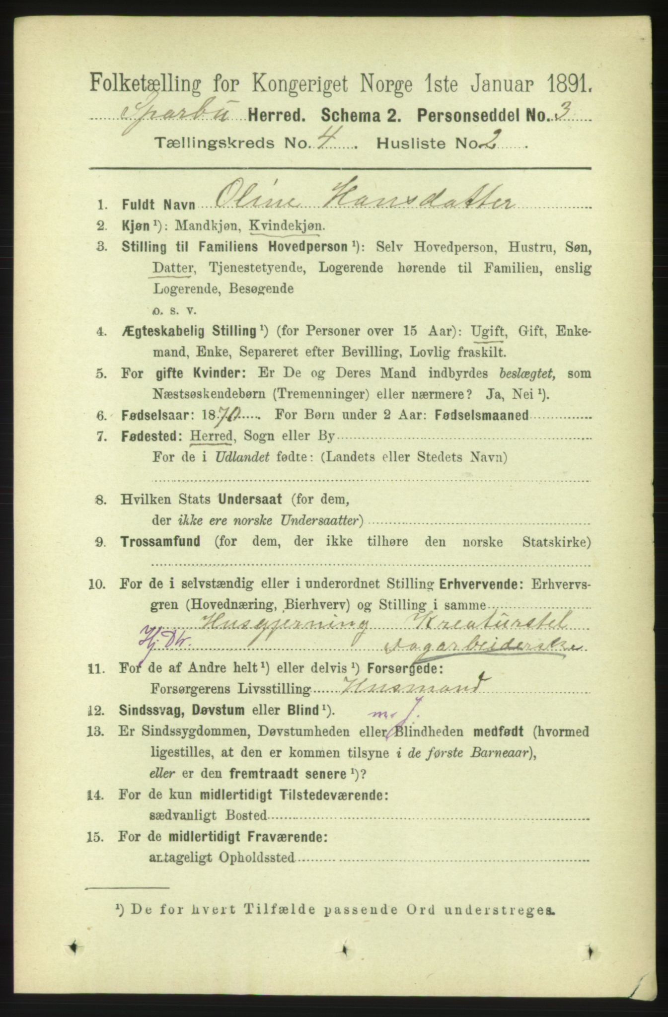 RA, 1891 census for 1731 Sparbu, 1891, p. 1375