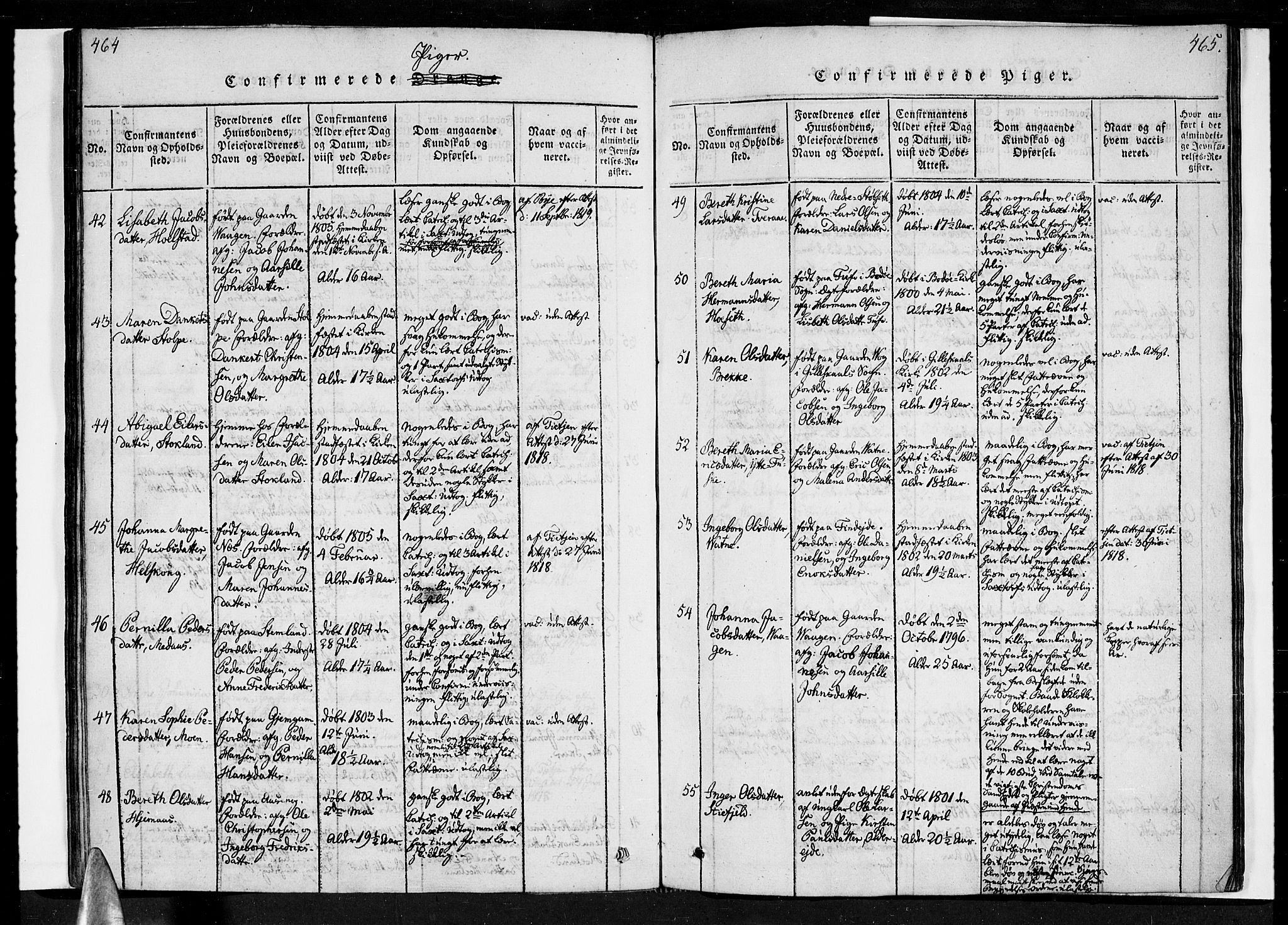 Ministerialprotokoller, klokkerbøker og fødselsregistre - Nordland, SAT/A-1459/852/L0736: Parish register (official) no. 852A06, 1820-1833, p. 464-465