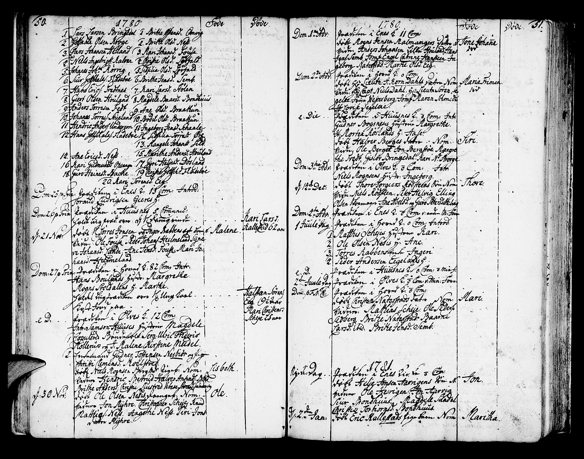 Kvinnherad sokneprestembete, SAB/A-76401/H/Haa: Parish register (official) no. A 4, 1778-1811, p. 50-51