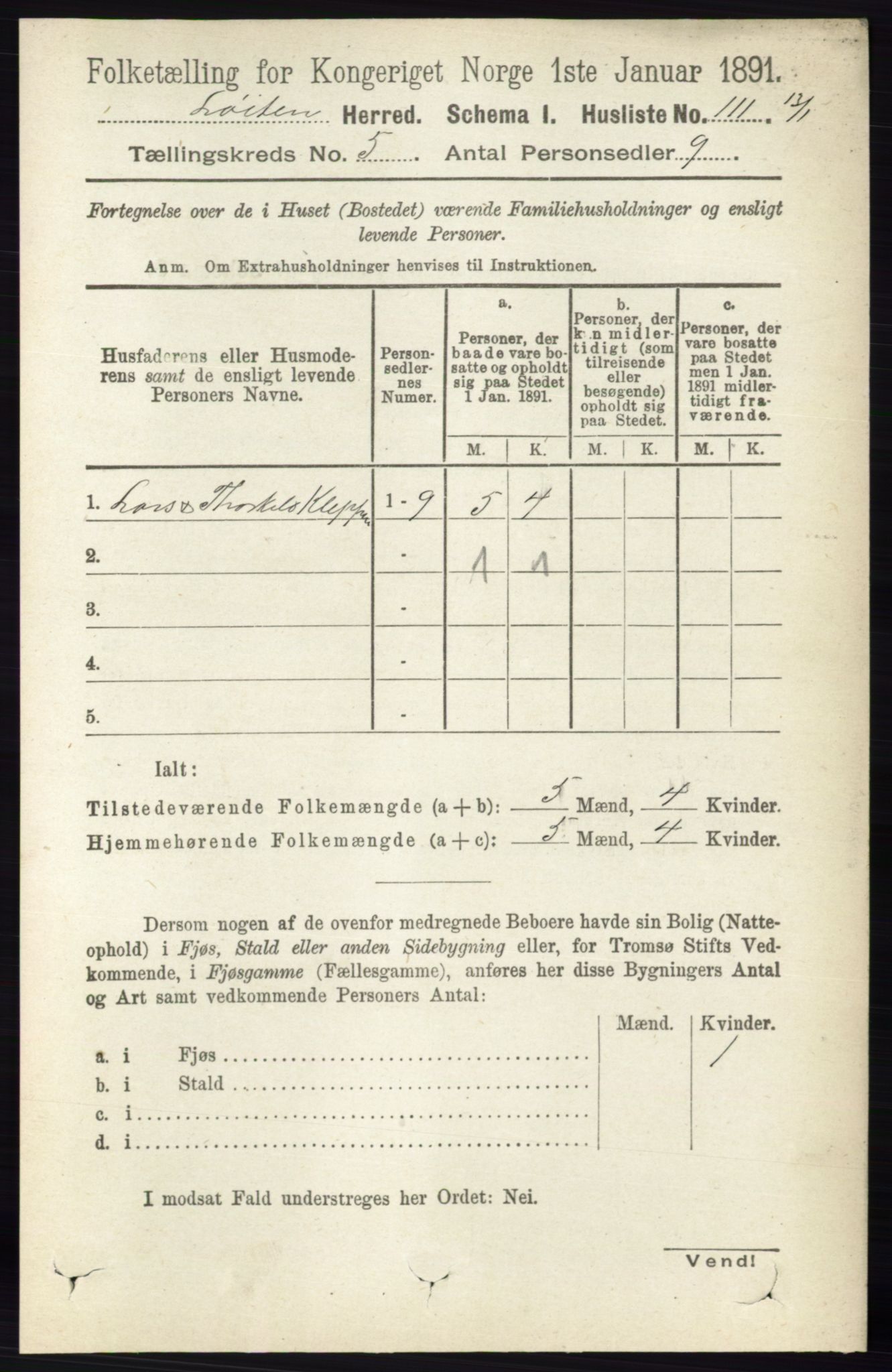 RA, 1891 census for 0415 Løten, 1891, p. 3416