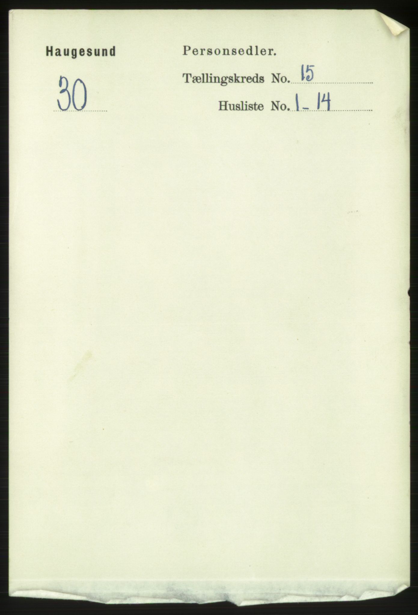 RA, 1891 census for 1106 Haugesund, 1891, p. 4903