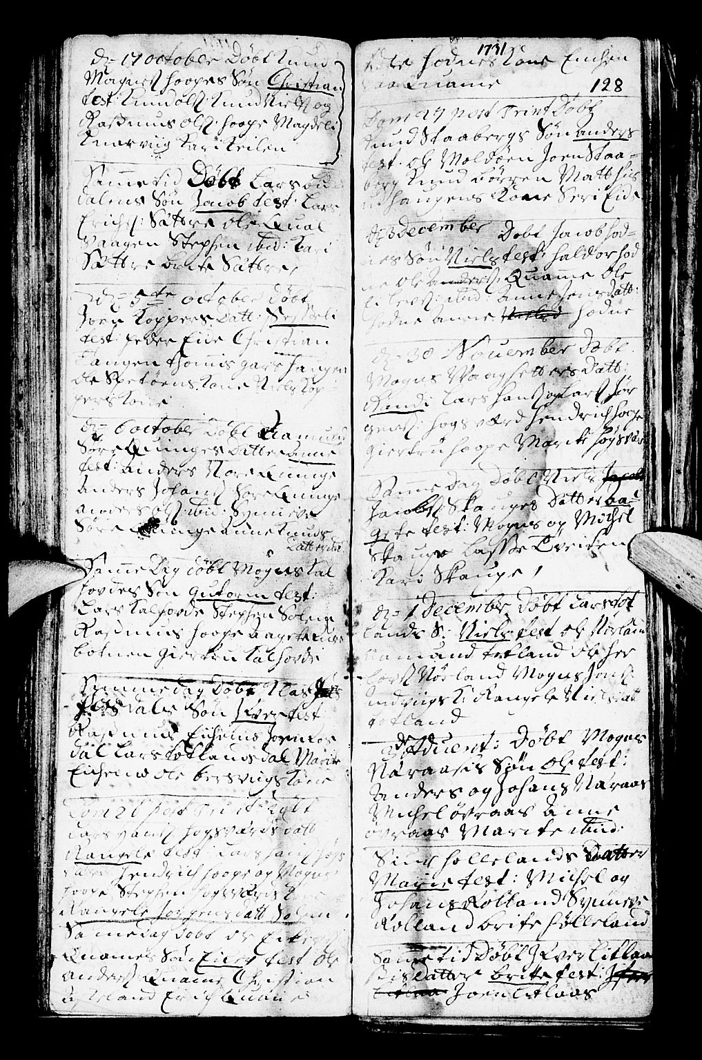 Lindås Sokneprestembete, SAB/A-76701/H/Haa: Parish register (official) no. A 1, 1699-1746, p. 128