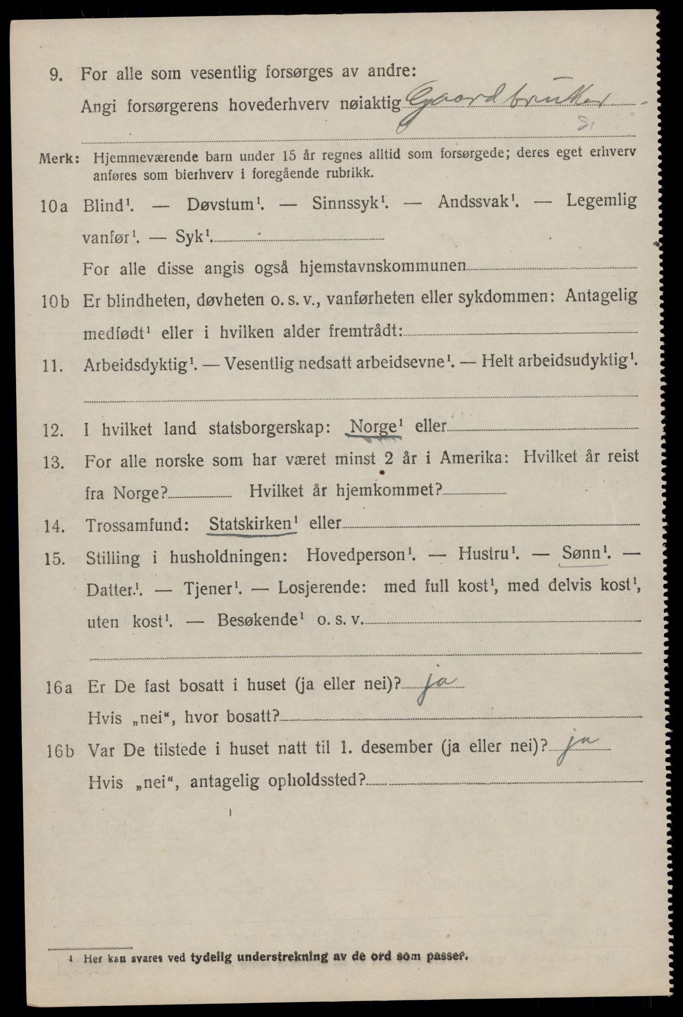 SAST, 1920 census for Stangaland, 1920, p. 2760