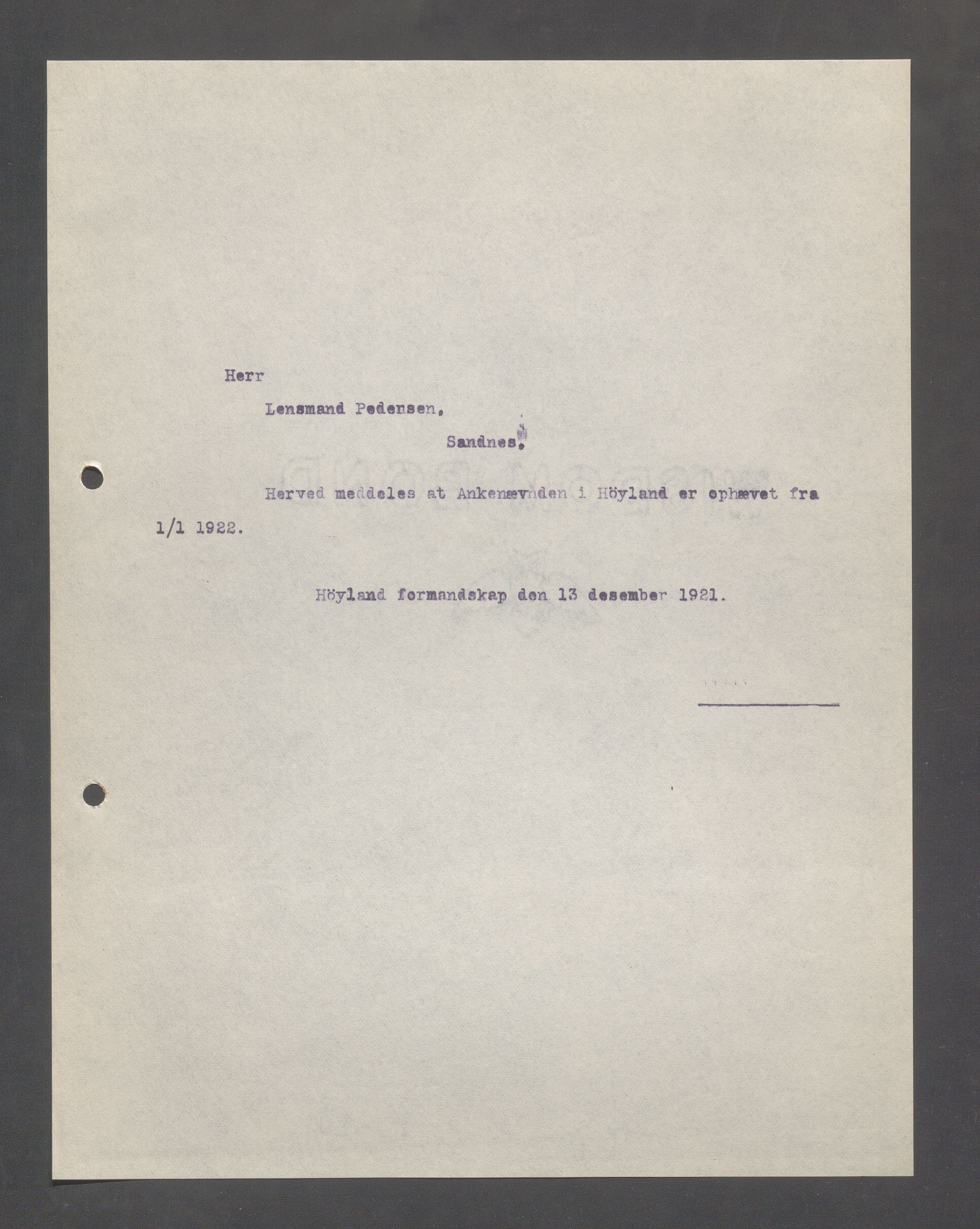 Høyland kommune - Formannskapet, IKAR/K-100046/B/L0005: Kopibok, 1918-1921, p. 1167