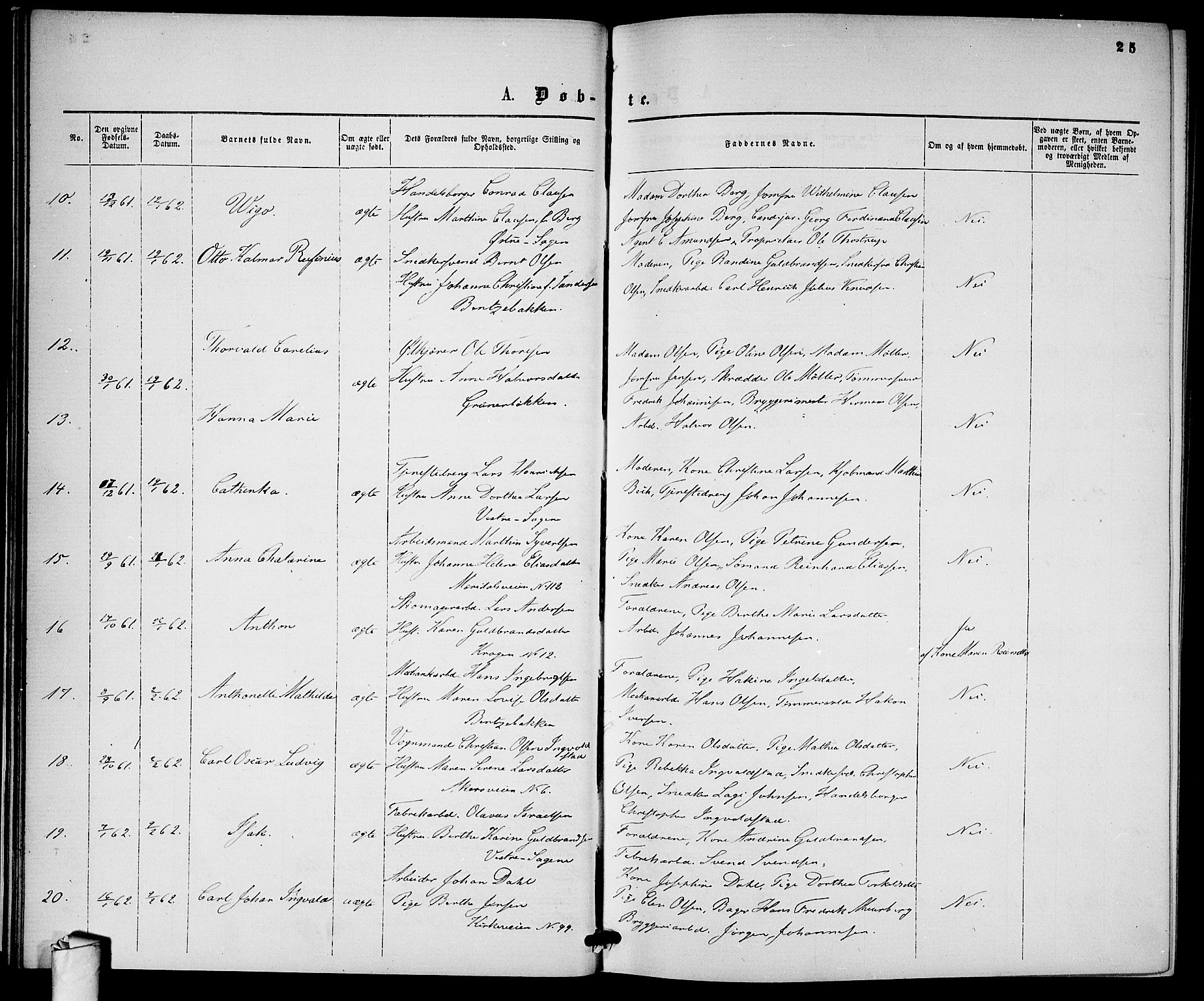 Gamle Aker prestekontor Kirkebøker, AV/SAO-A-10617a/G/L0001: Parish register (copy) no. 1, 1861-1868, p. 25