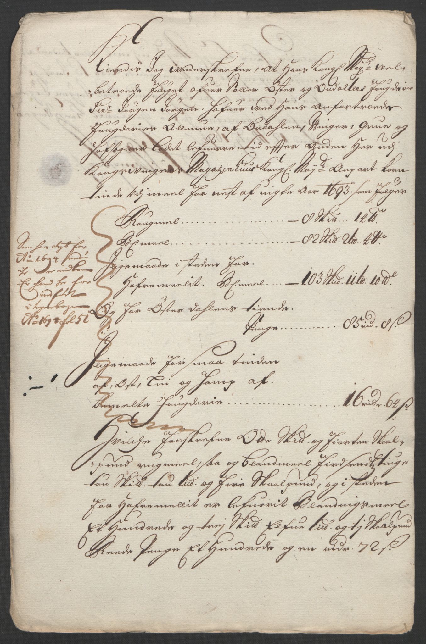 Rentekammeret inntil 1814, Reviderte regnskaper, Fogderegnskap, RA/EA-4092/R13/L0831: Fogderegnskap Solør, Odal og Østerdal, 1693, p. 339