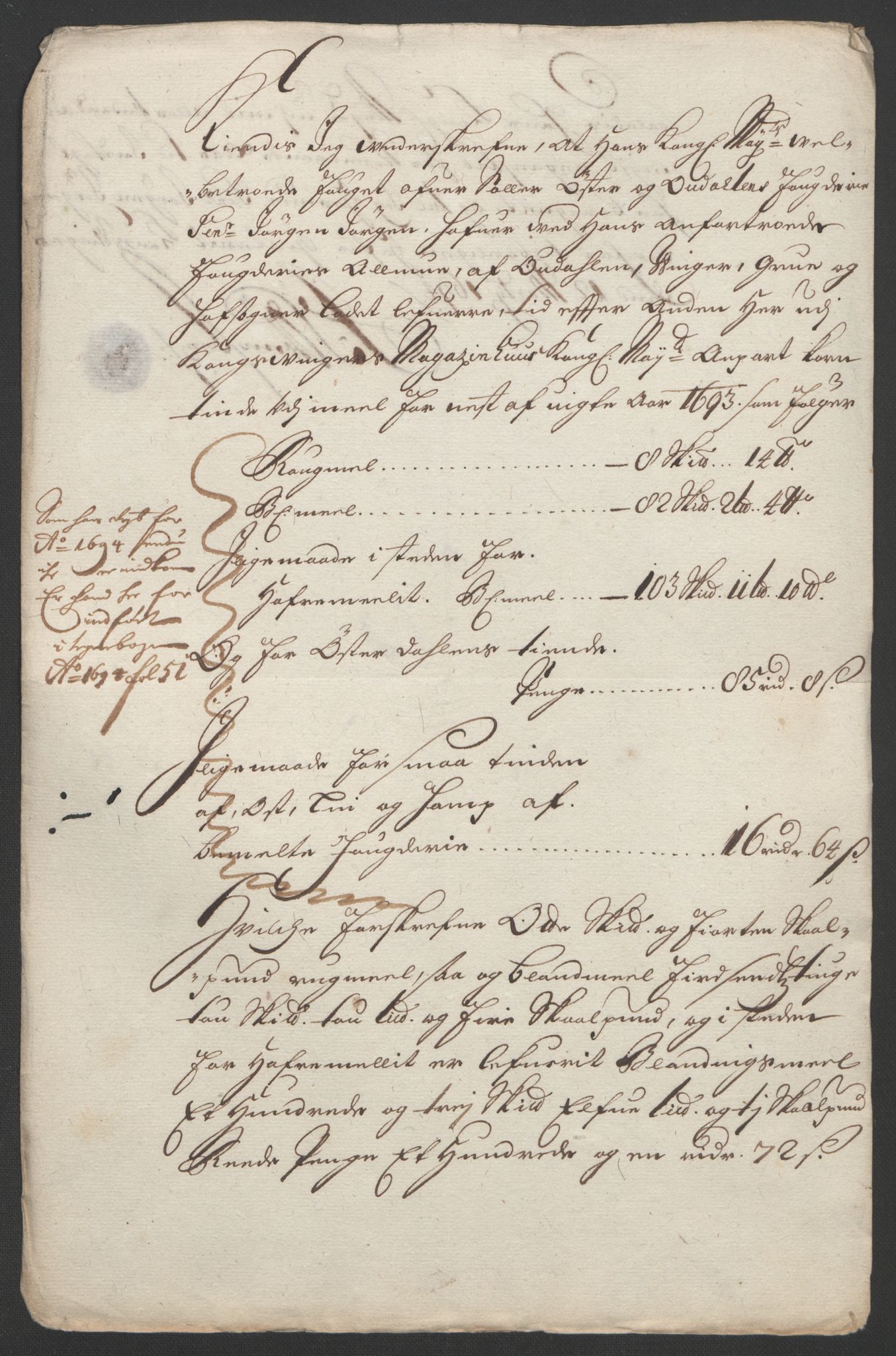 Rentekammeret inntil 1814, Reviderte regnskaper, Fogderegnskap, AV/RA-EA-4092/R13/L0831: Fogderegnskap Solør, Odal og Østerdal, 1693, p. 339