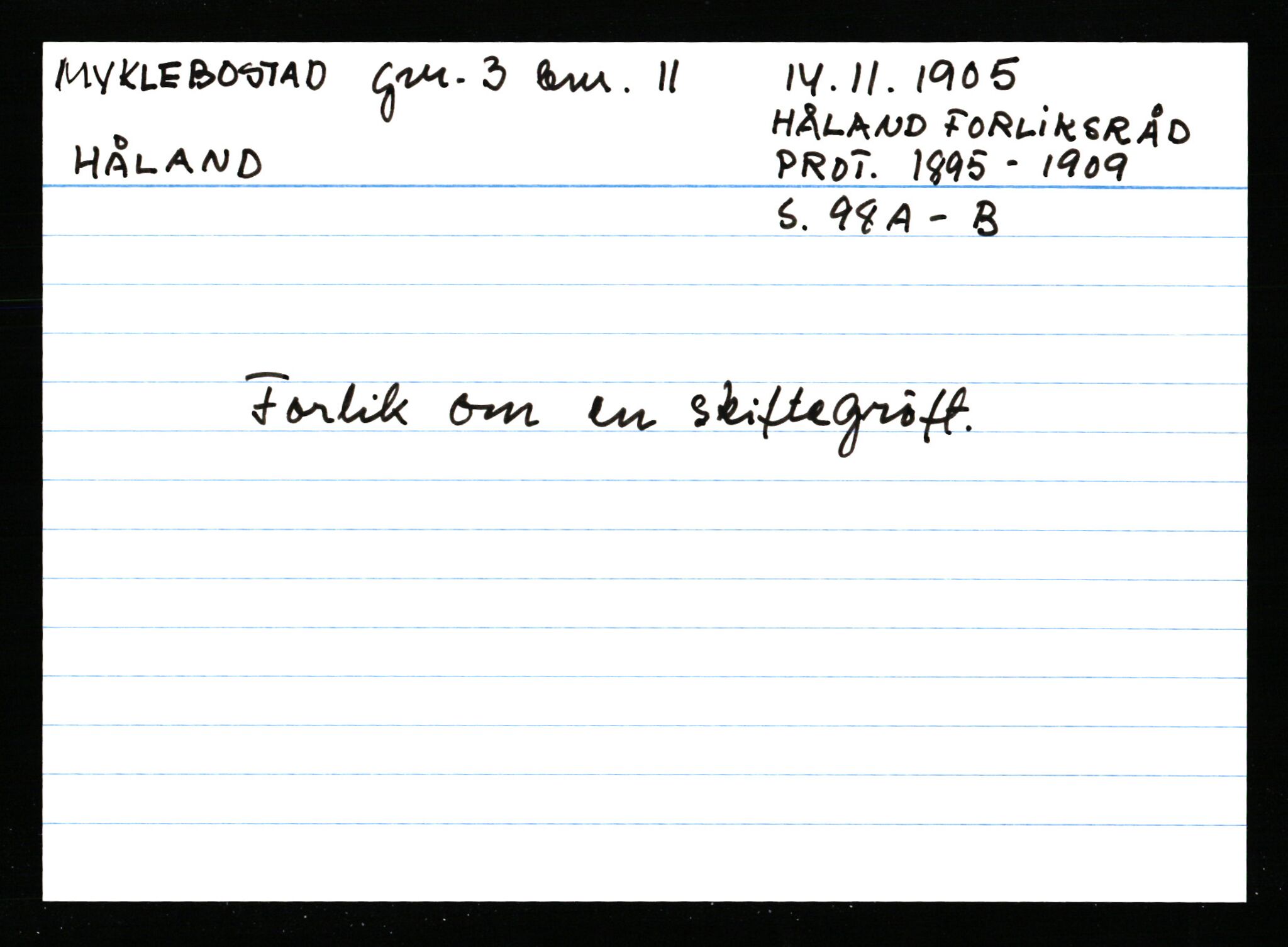 Statsarkivet i Stavanger, AV/SAST-A-101971/03/Y/Ym/L0039: Åstedskort sortert etter gårdsnavn: Mo - Myglebostad, 1600-1950, p. 749