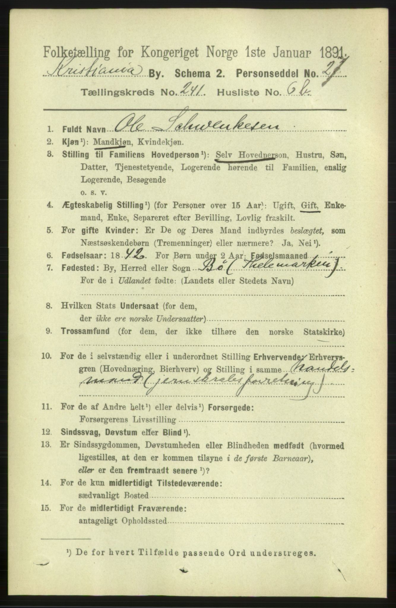 RA, 1891 census for 0301 Kristiania, 1891, p. 141946