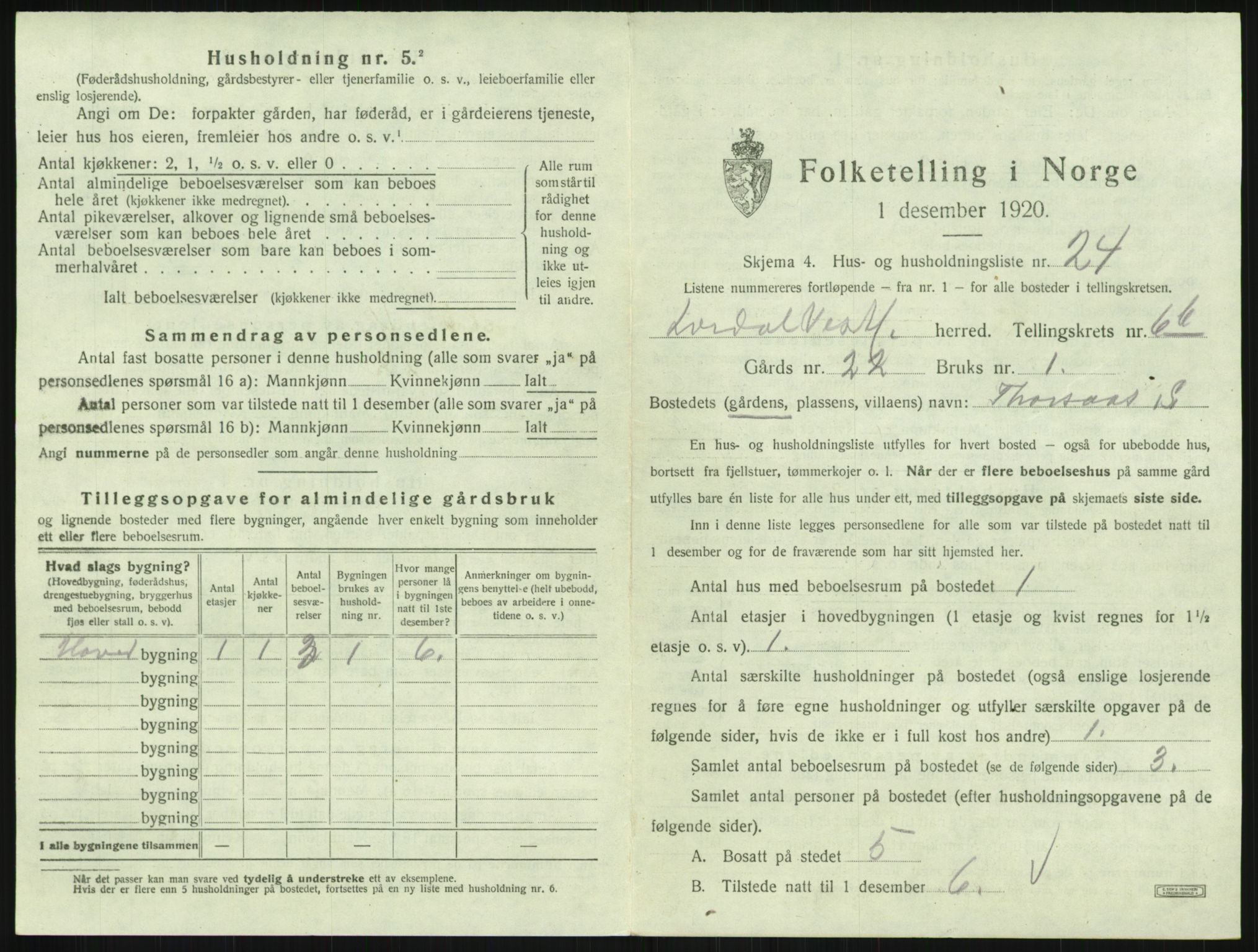 SAKO, 1920 census for Lardal, 1920, p. 967