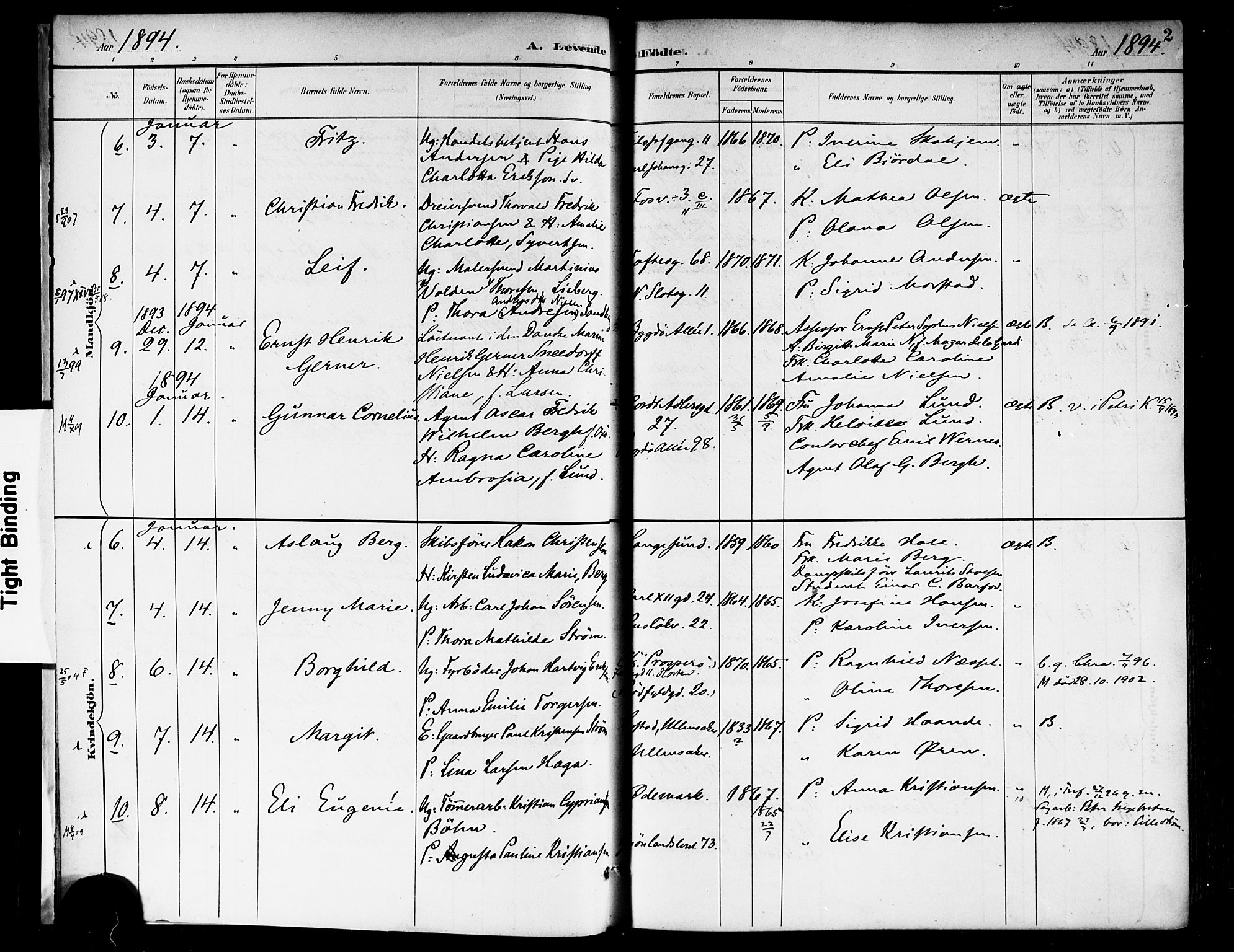 Rikshospitalet prestekontor Kirkebøker, AV/SAO-A-10309b/F/L0009: Parish register (official) no. 9, 1894-1897, p. 2