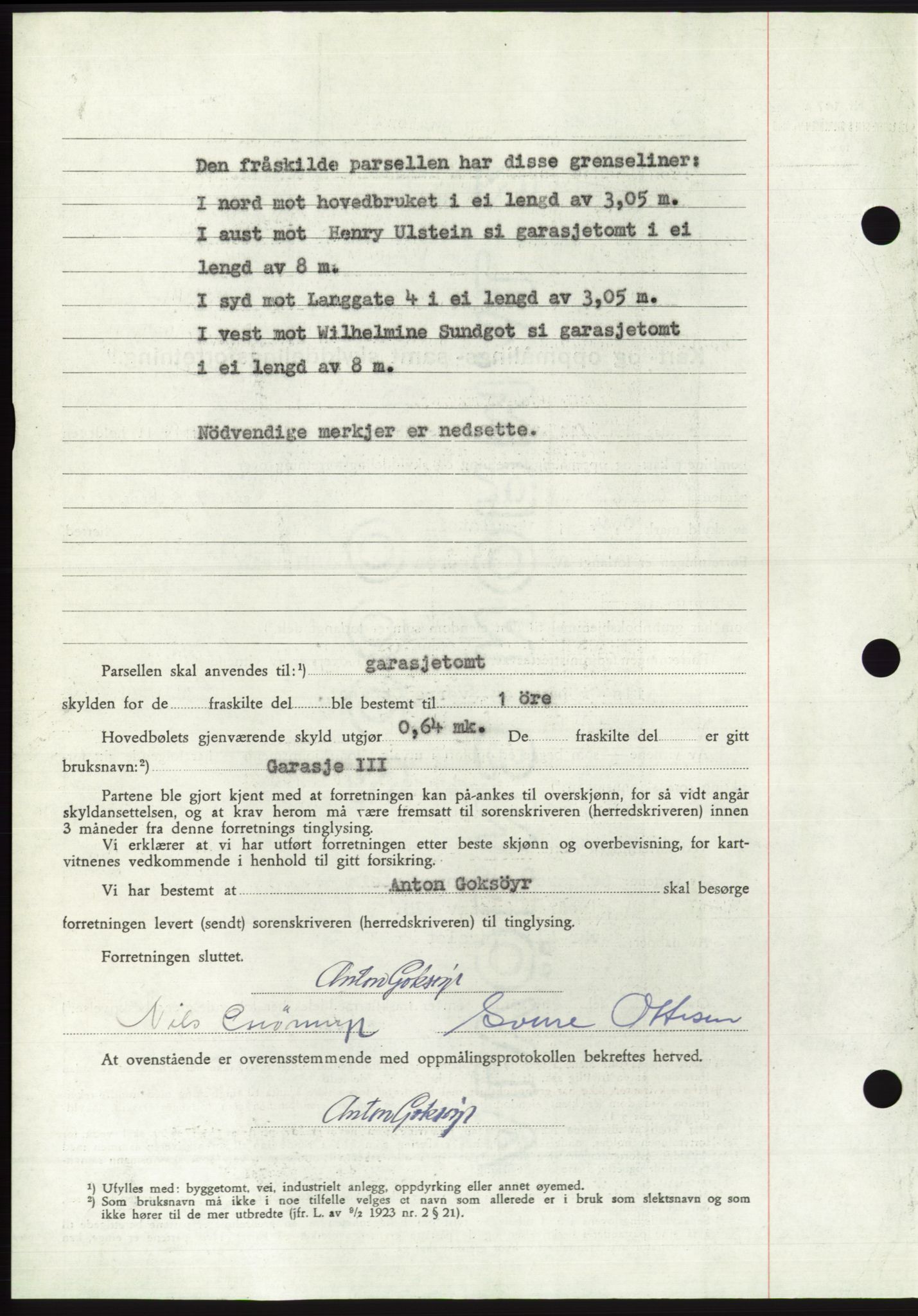 Søre Sunnmøre sorenskriveri, AV/SAT-A-4122/1/2/2C/L0108: Mortgage book no. 34A, 1957-1958, Diary no: : 2892/1957